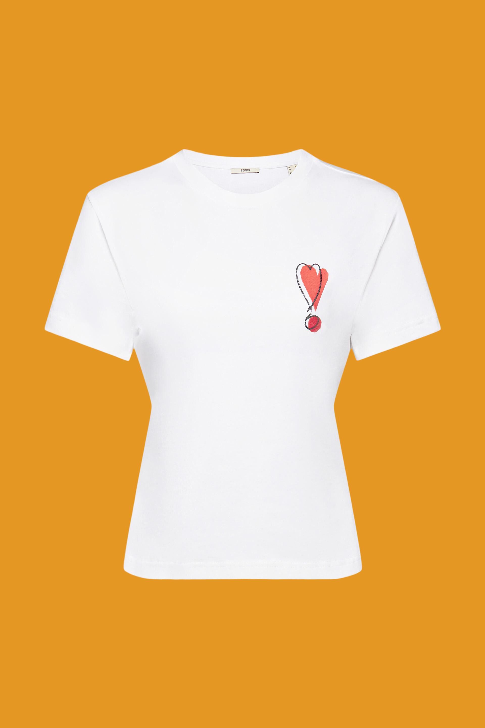 Esprit mit gesticktem Herzmotiv Baumwoll-T-Shirt