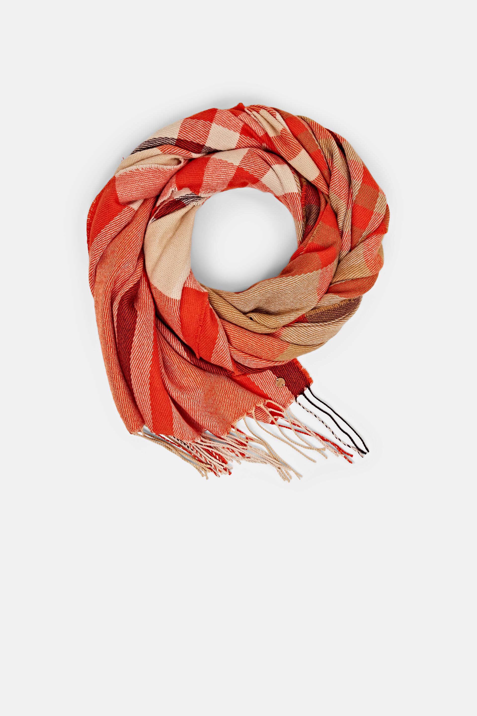 Esprit Online Store Recycelt: Karierter Schal mit Fransen