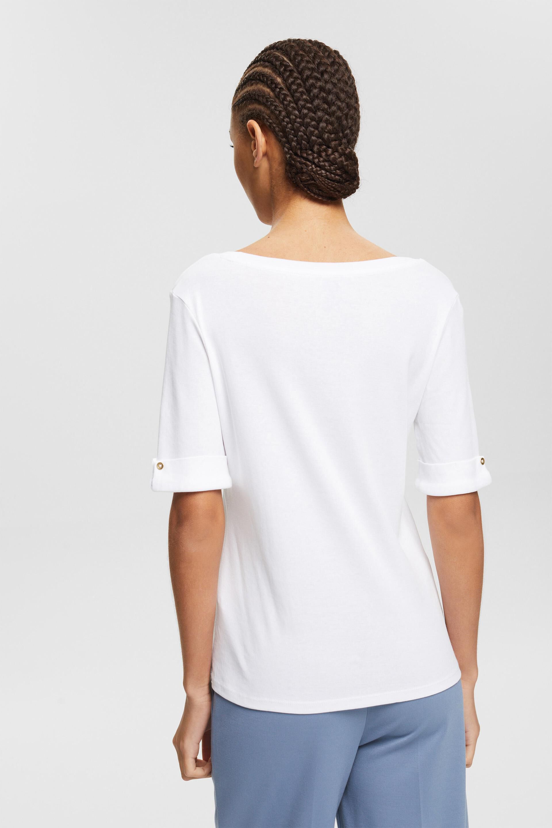 Esprit mit Bio-Baumwolle aus T-Shirt Umschlagbündchen
