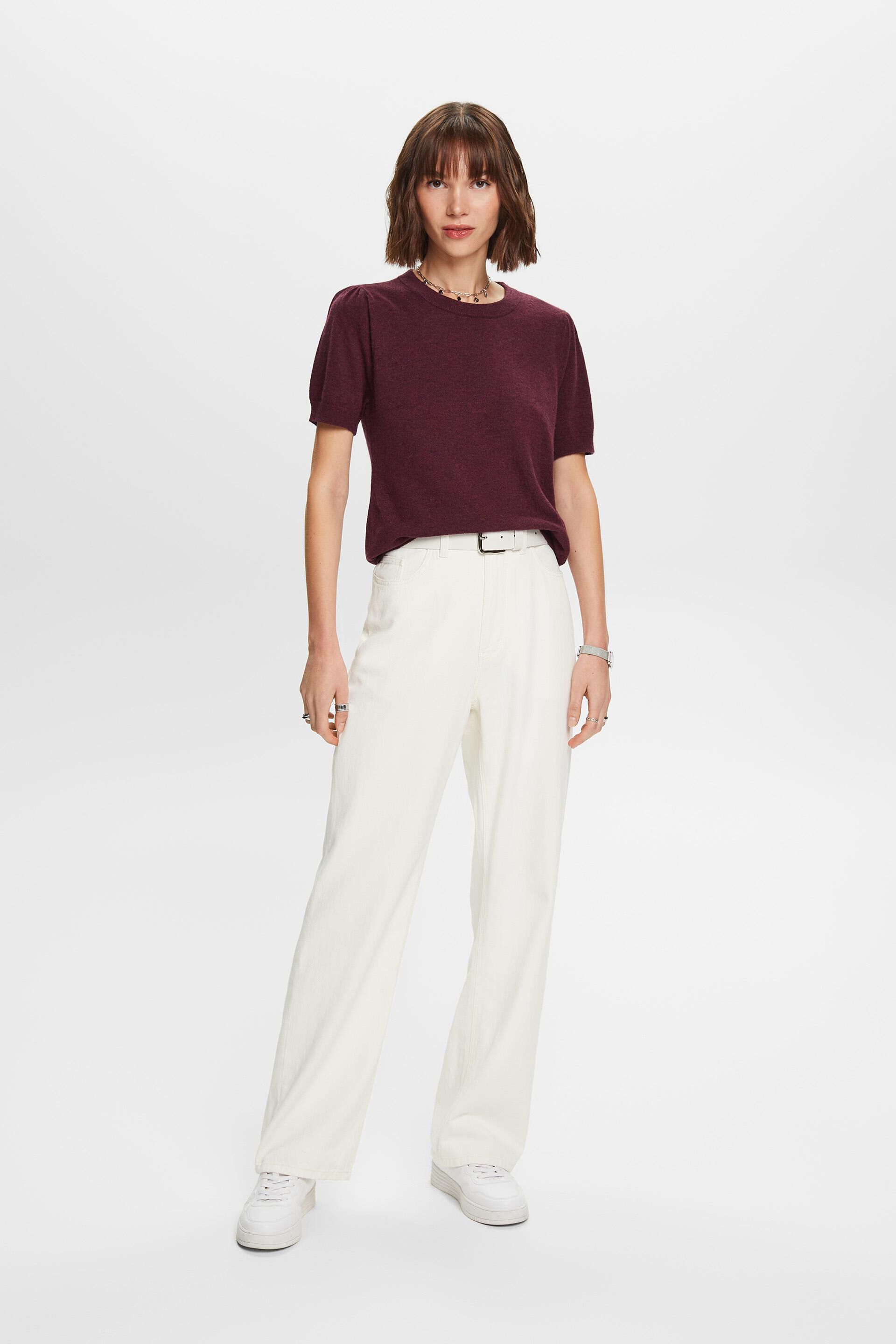 Esprit Damen With cashmere: short sleeve jumper