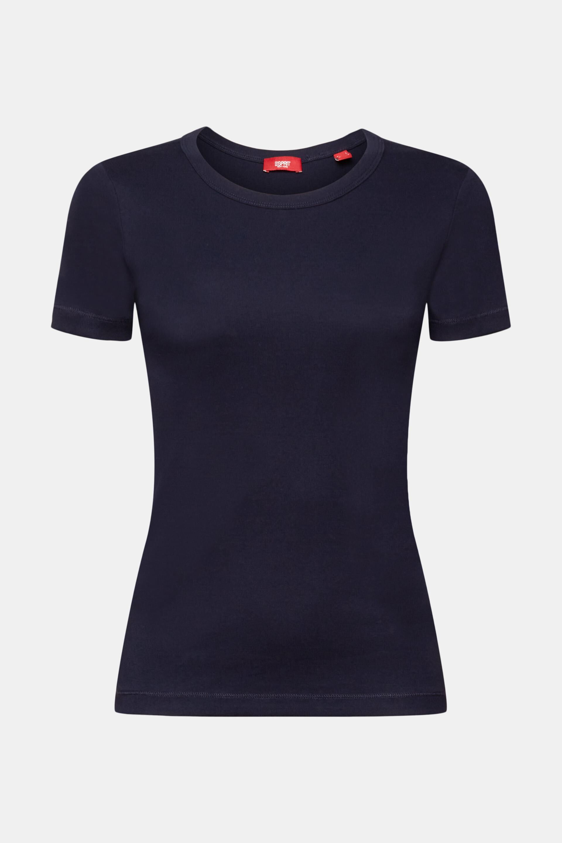 Esprit Damen T-Shirt mit Rundhalsausschnitt, % 100 Baumwolle