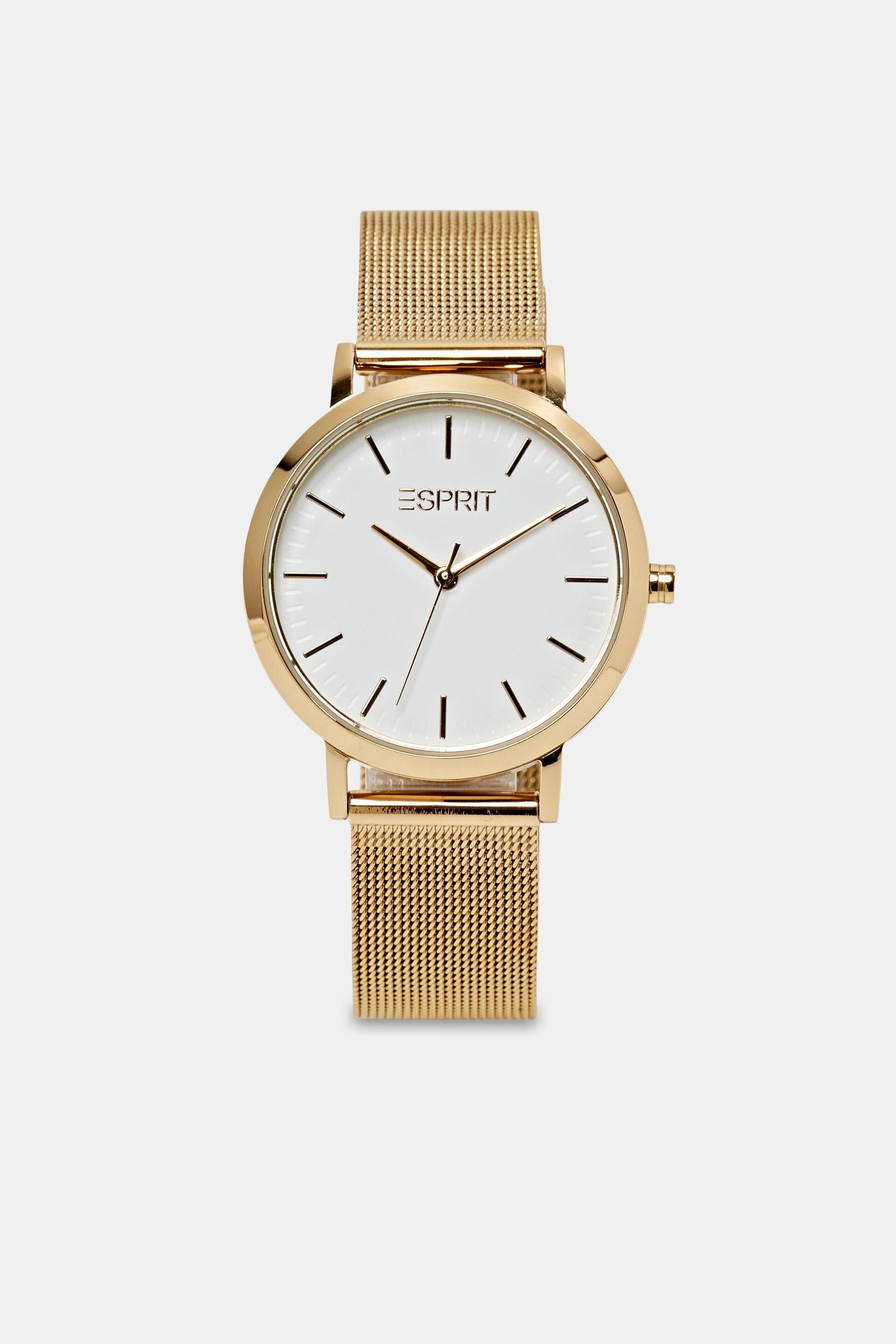 Esprit Online Store Stainless steel watch with a strap mesh