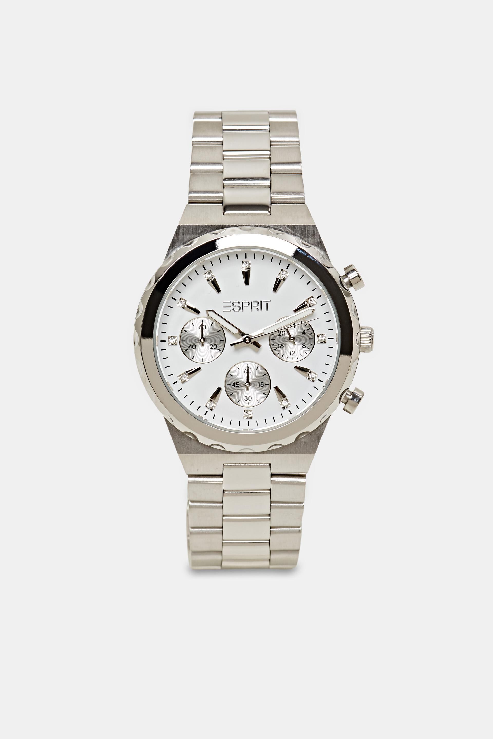 Esprit Online Store Stainless-steel chronograph with a bracelet link