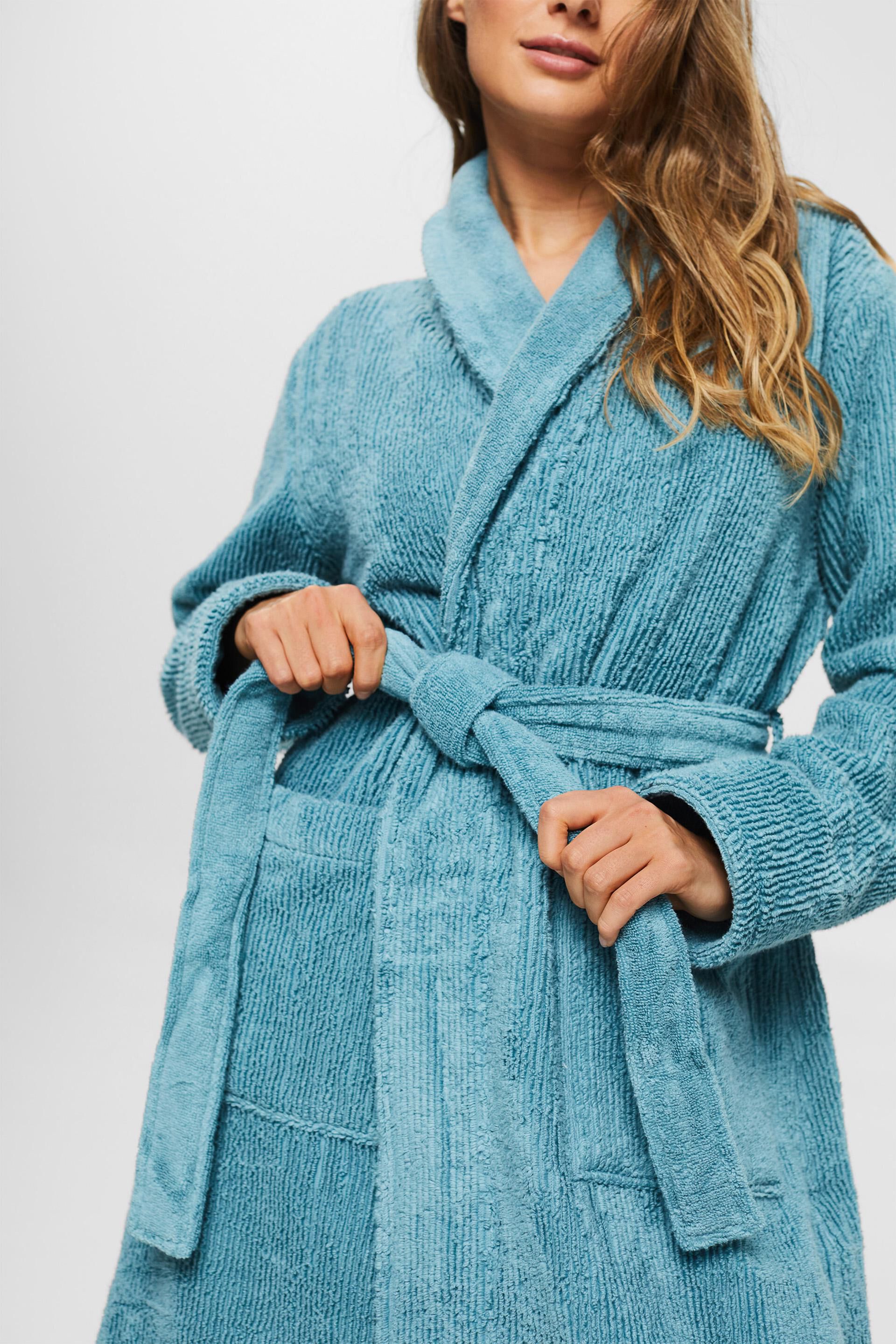 Esprit Sale Ribbed-effect bathrobe