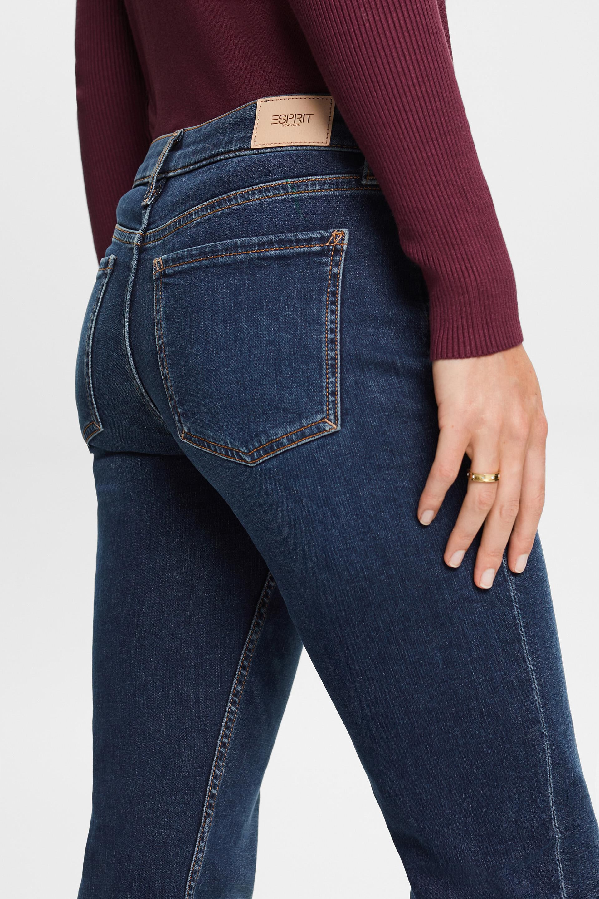 Esprit Recycelt: Bund Gerade Jeans mittelhohem mit