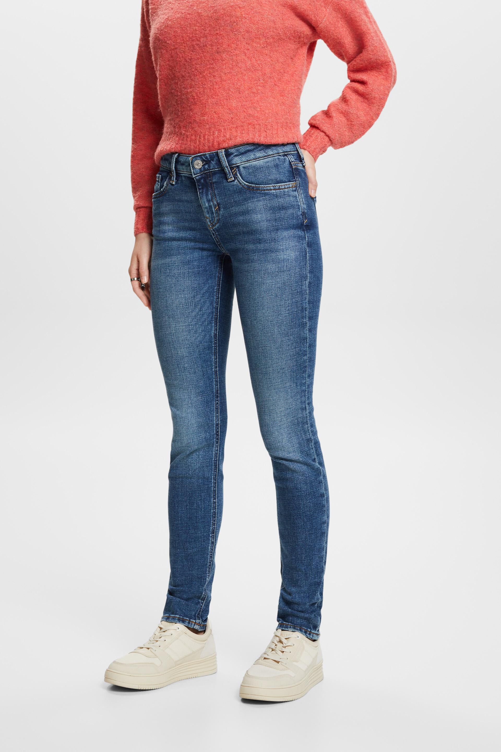 Esprit Damen Recycled: mid-rise slim fit stretch jeans