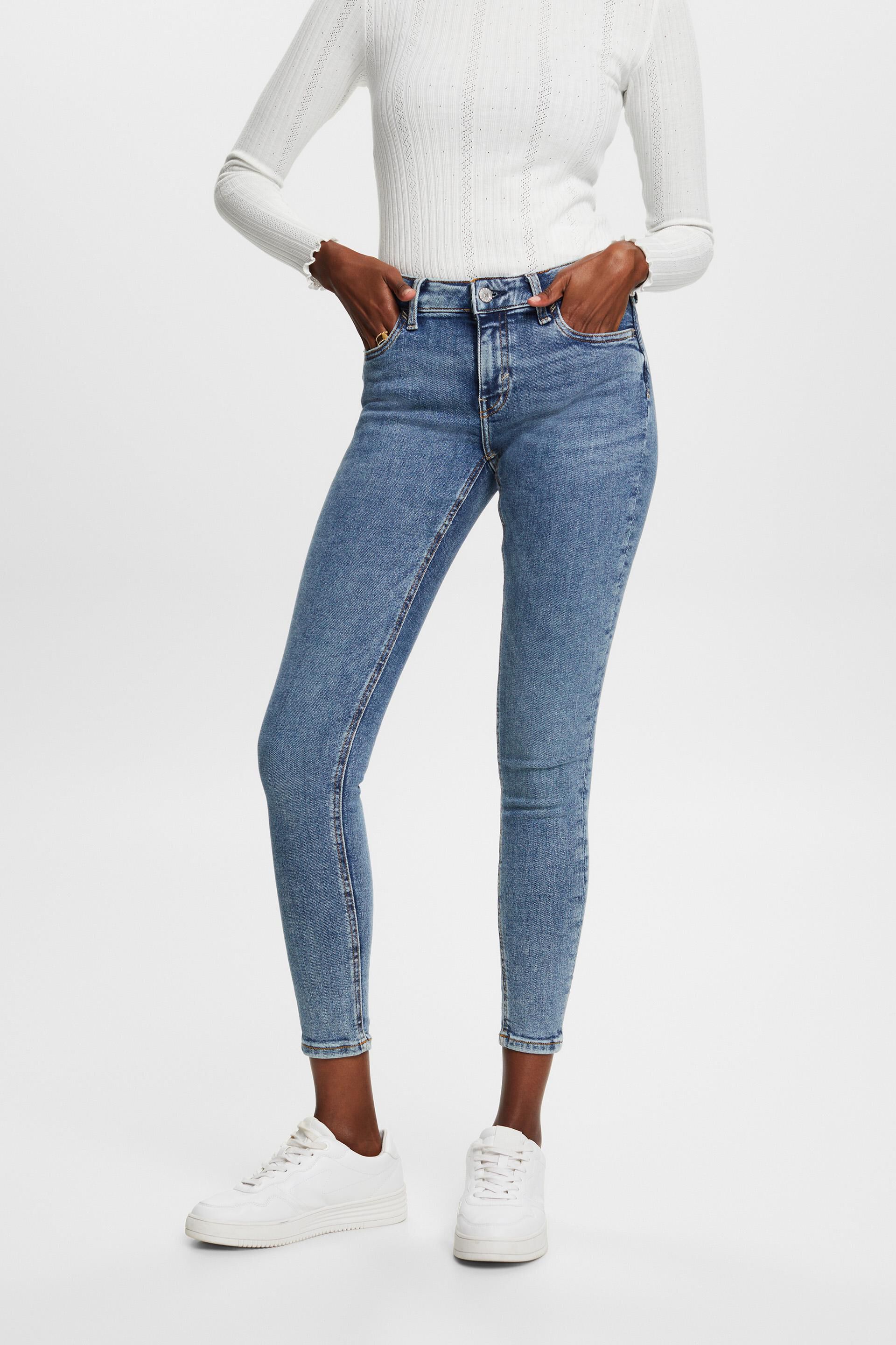 Esprit Recycled: skinny mid-rise jeans fit stretch