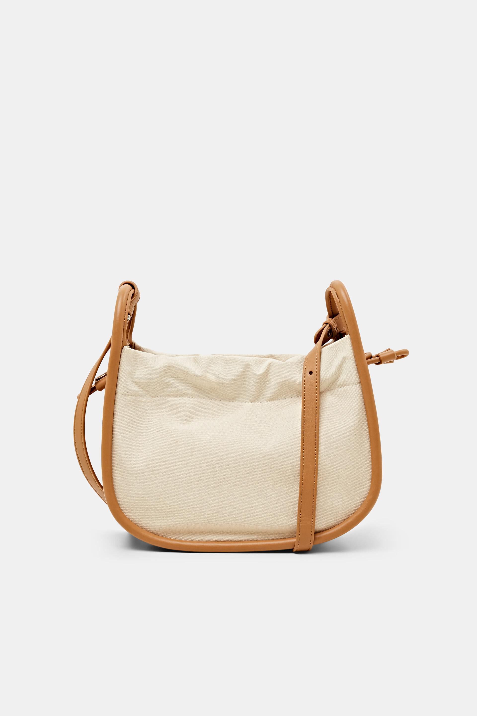 Esprit Online Store Vegan Leather-Trimmed Shoulder Bag
