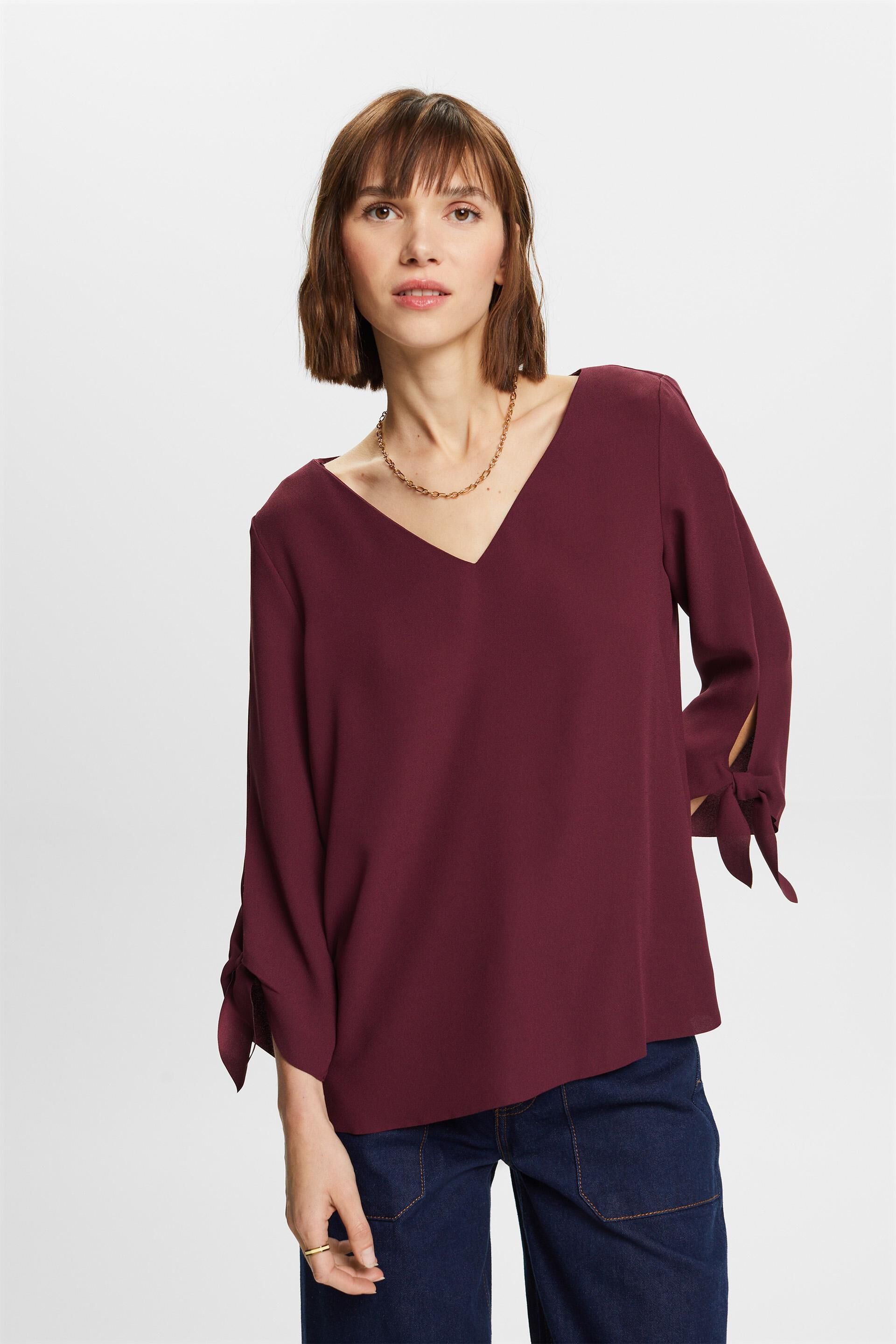 Esprit Damen Stretch blouse with open edges