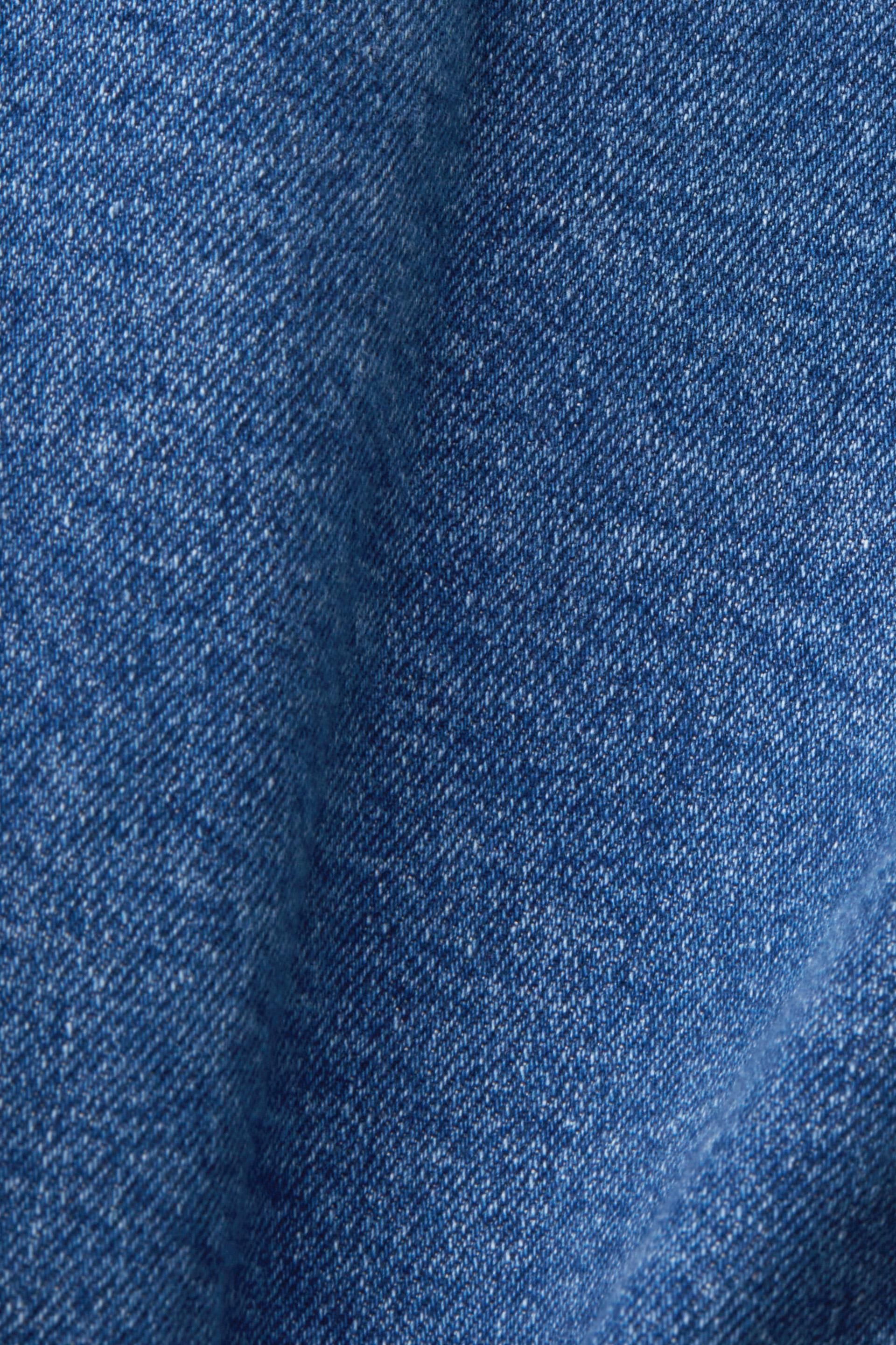 Esprit Damen Kurz geschnittene Jeansjacke mit ausgefranstem Besatz
