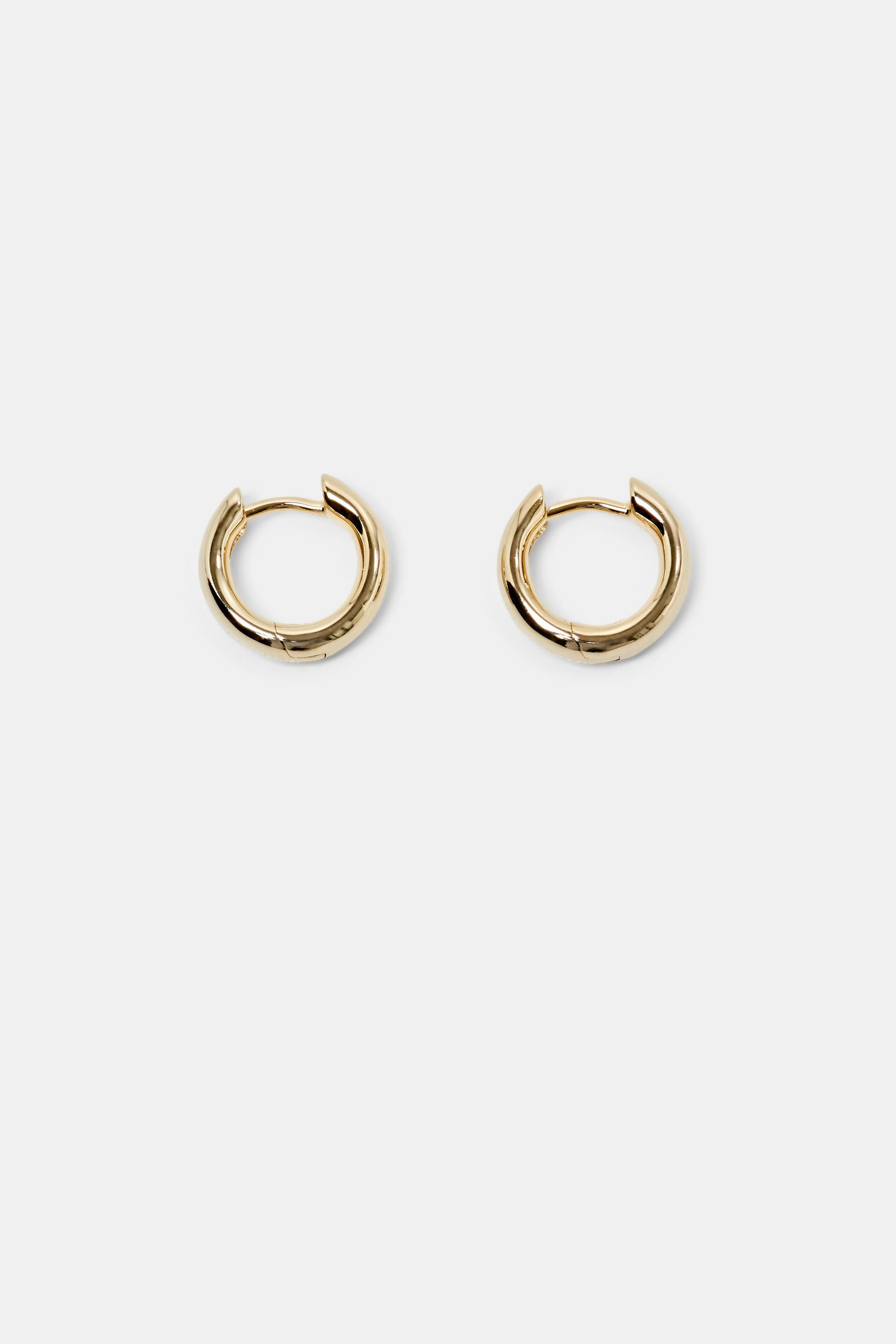 Esprit Silver Gold-Tone Hoop Huggie Sterling Earrings