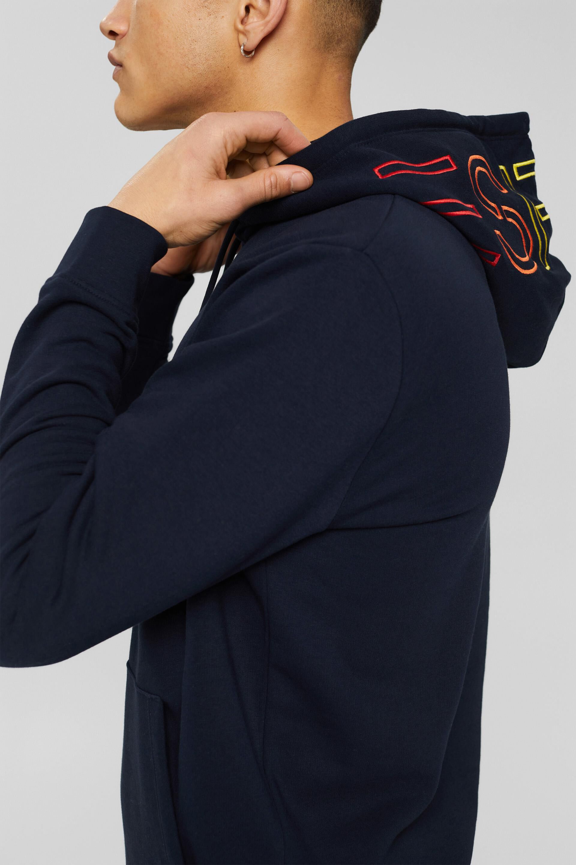 Esprit with embroidery, blended cotton logo Hoodie