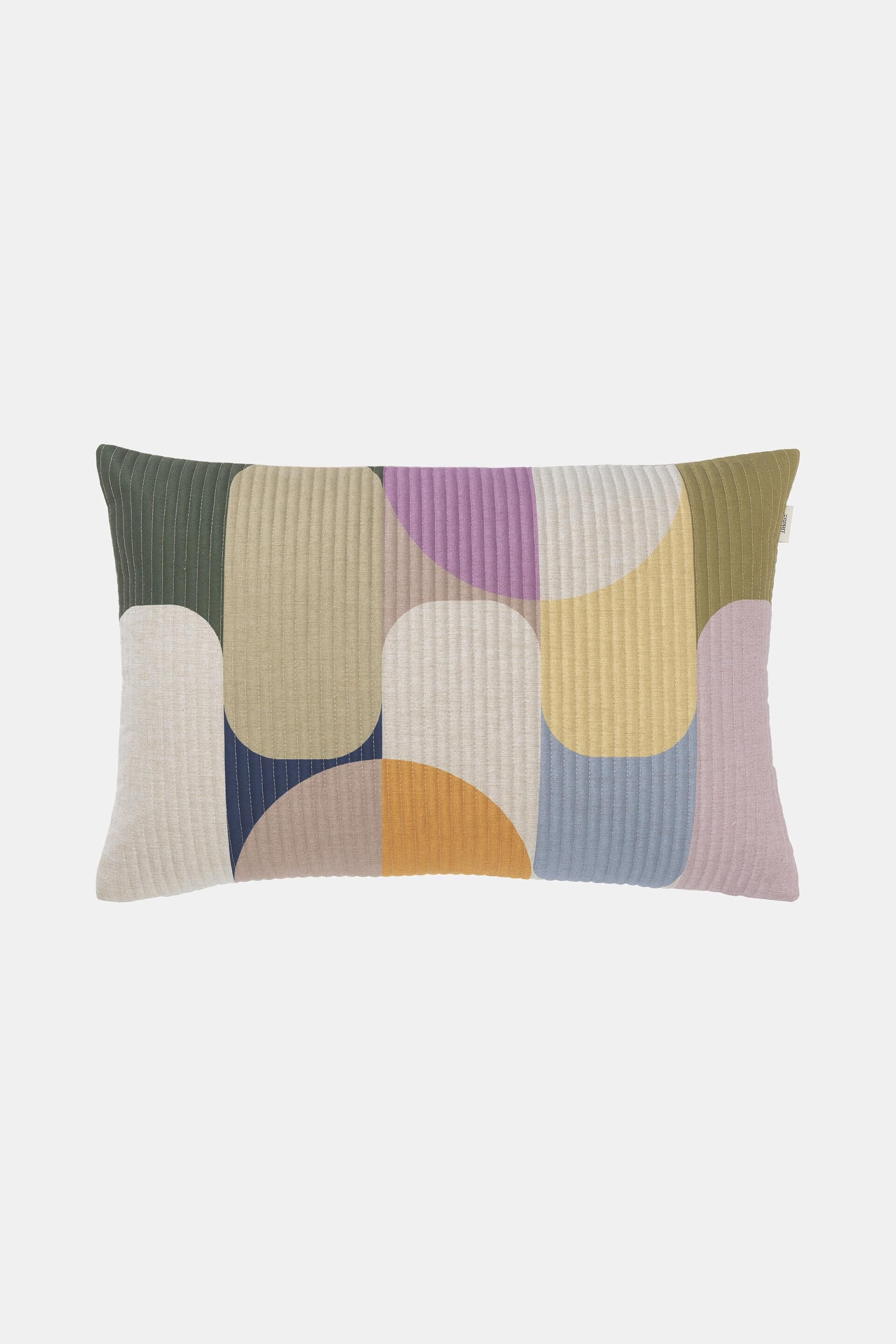 Cushion cover with multi-coloured retro pattern