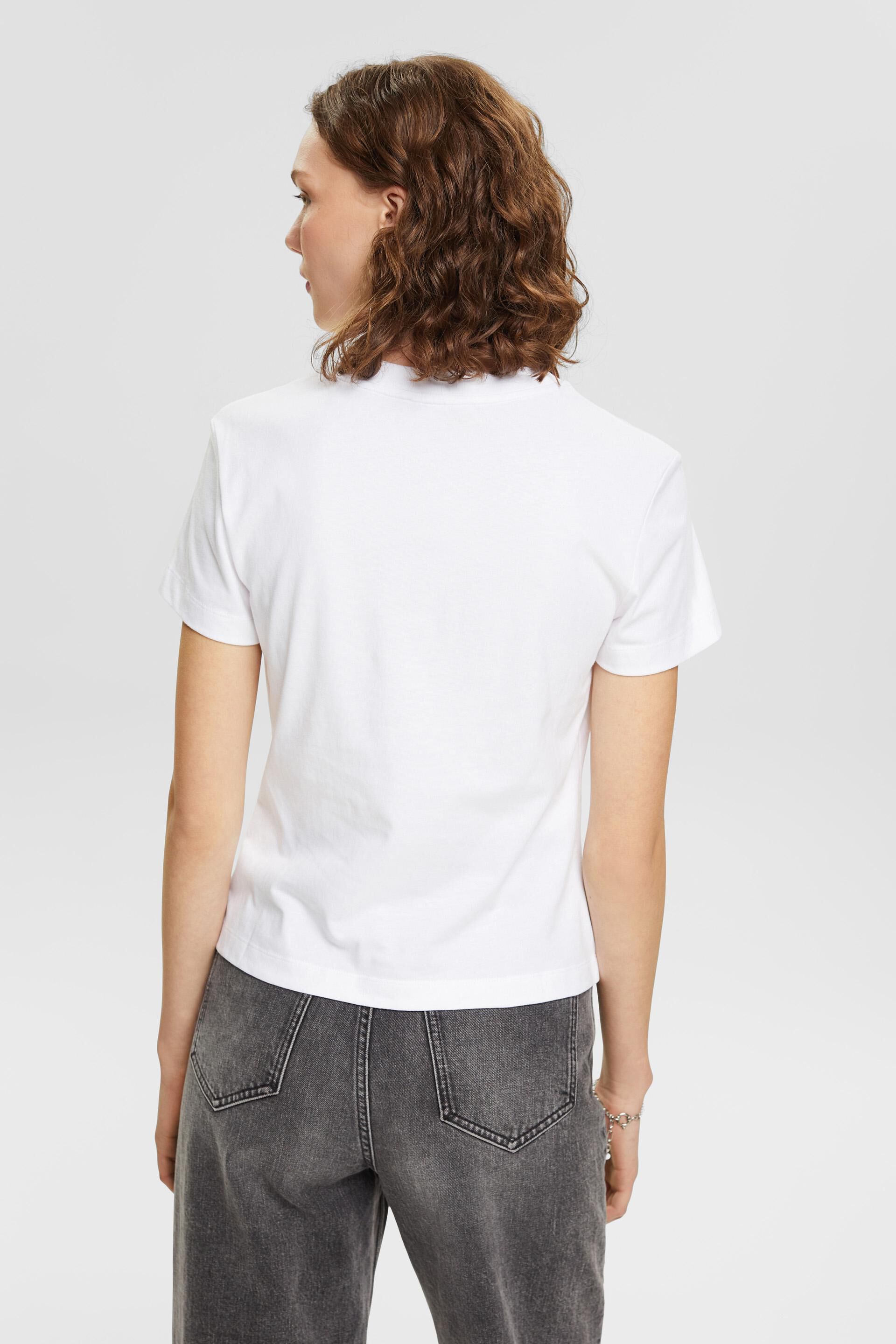 Esprit mit Baumwoll-T-Shirt Logo gesticktem