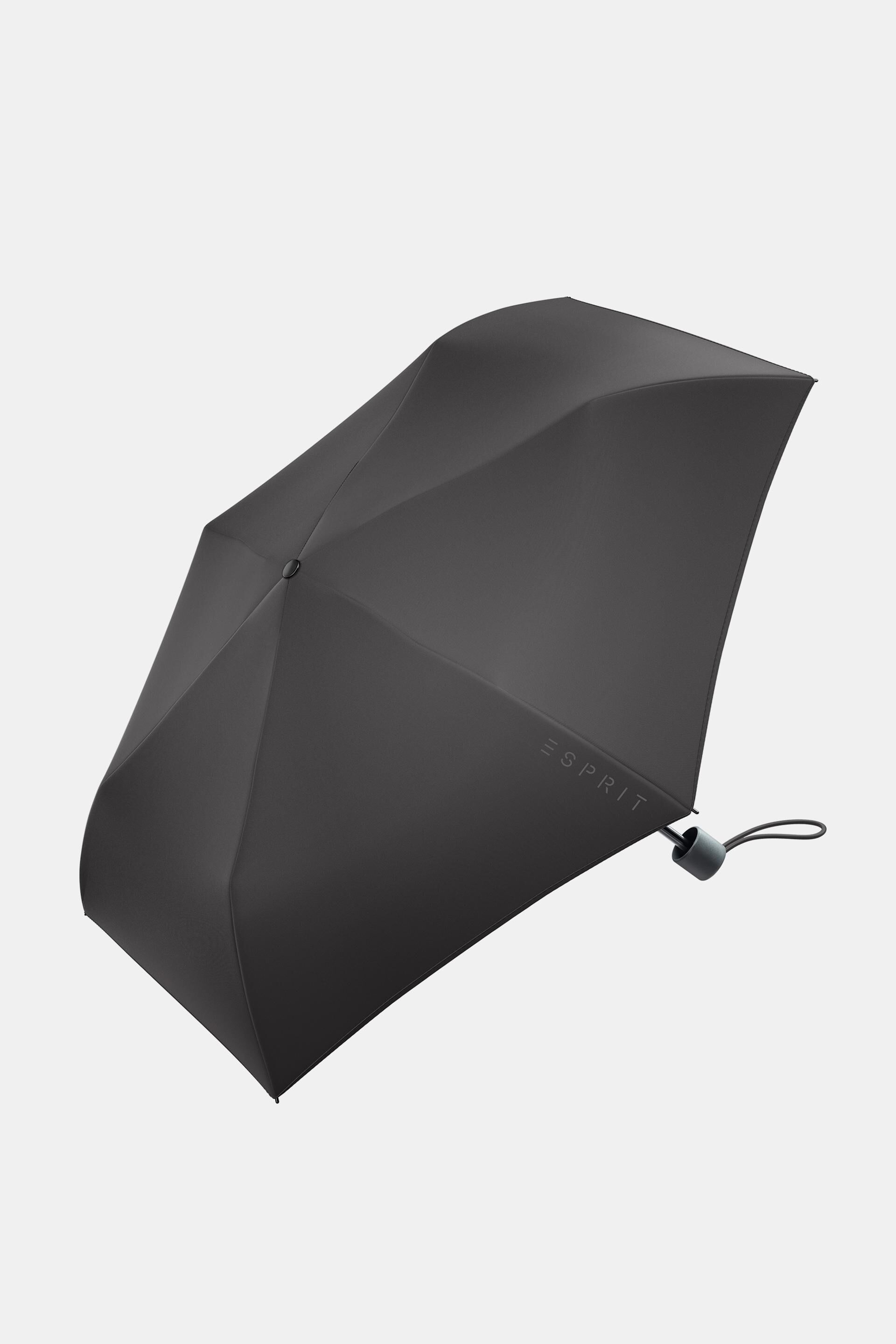 Esprit Online Store Pocket umbrella in black with logo print