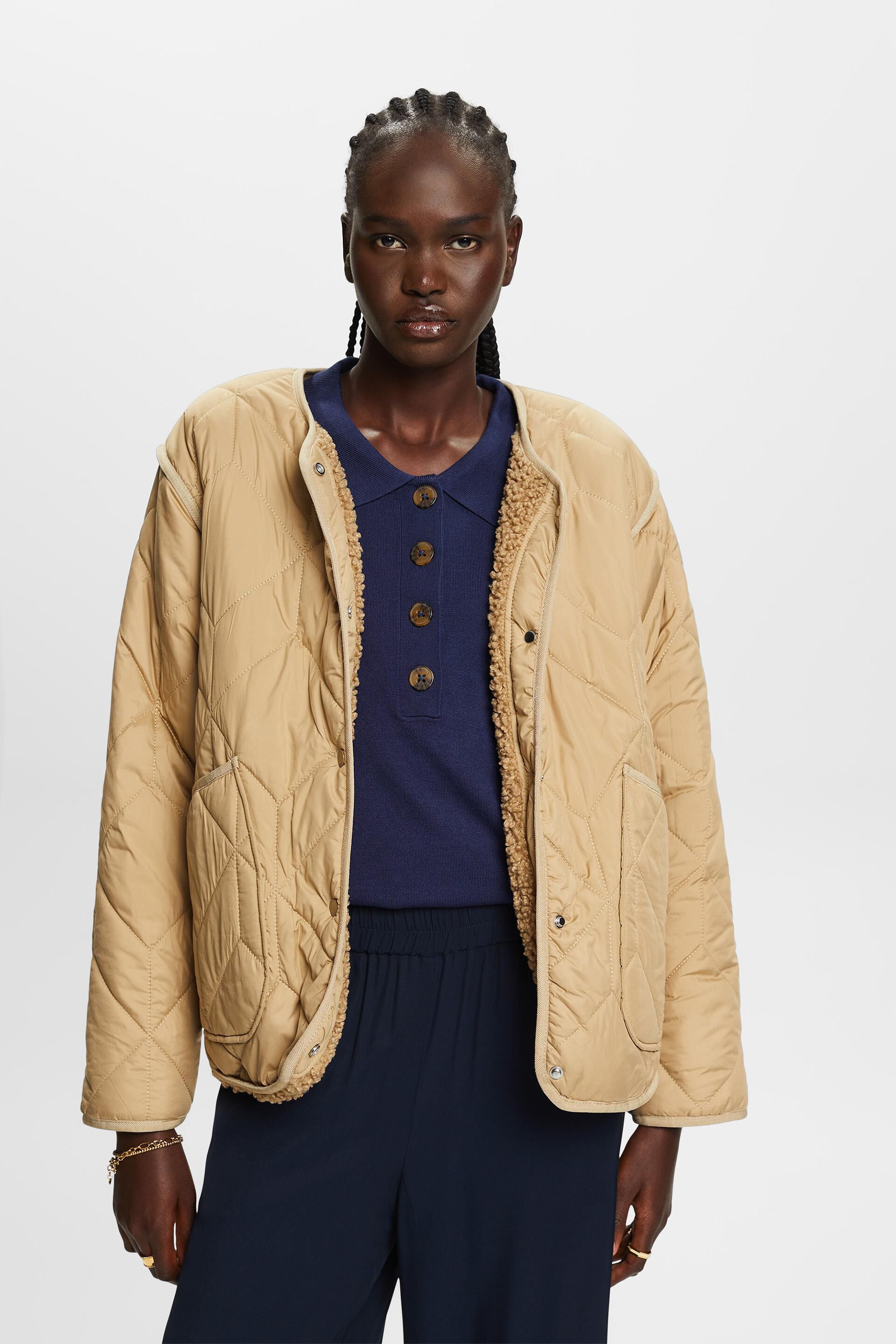 Esprit quilted lining teddy jacket Recycled: with