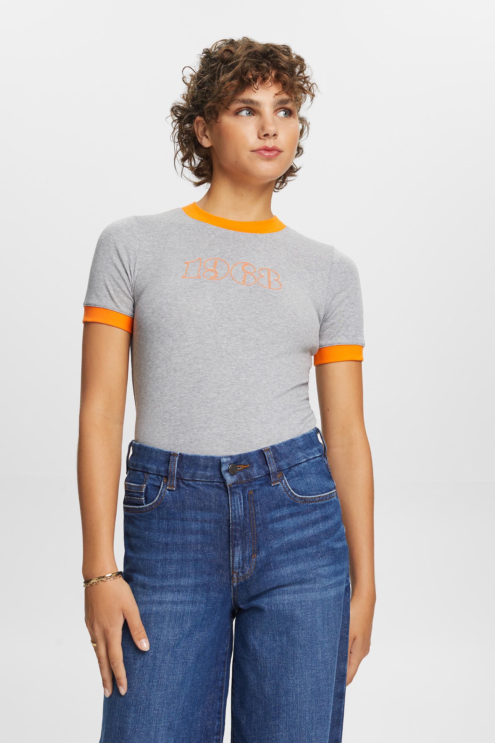 Esprit Damen T-Shirt aus Baumwolljersey mit Logo
