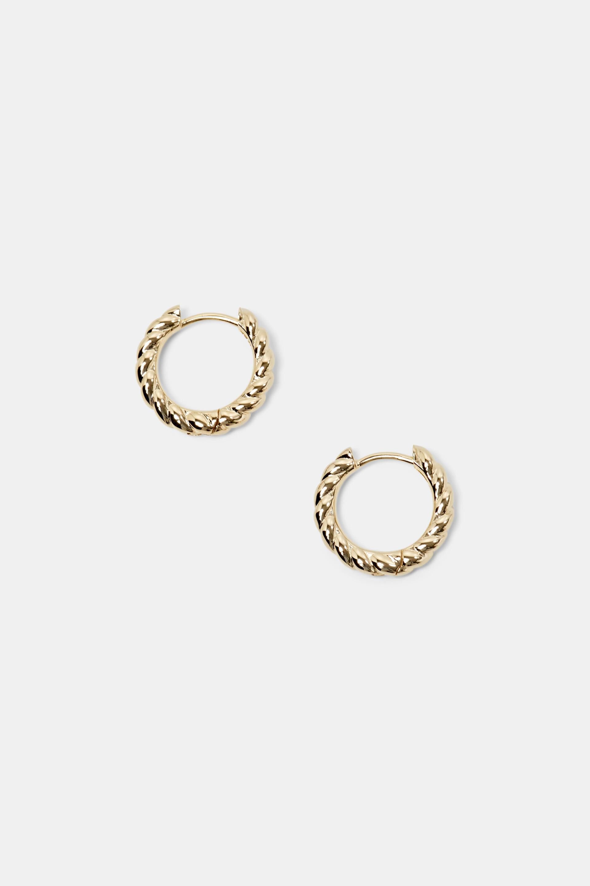 Esprit Hoop Earrings Gold-Tone Twisted