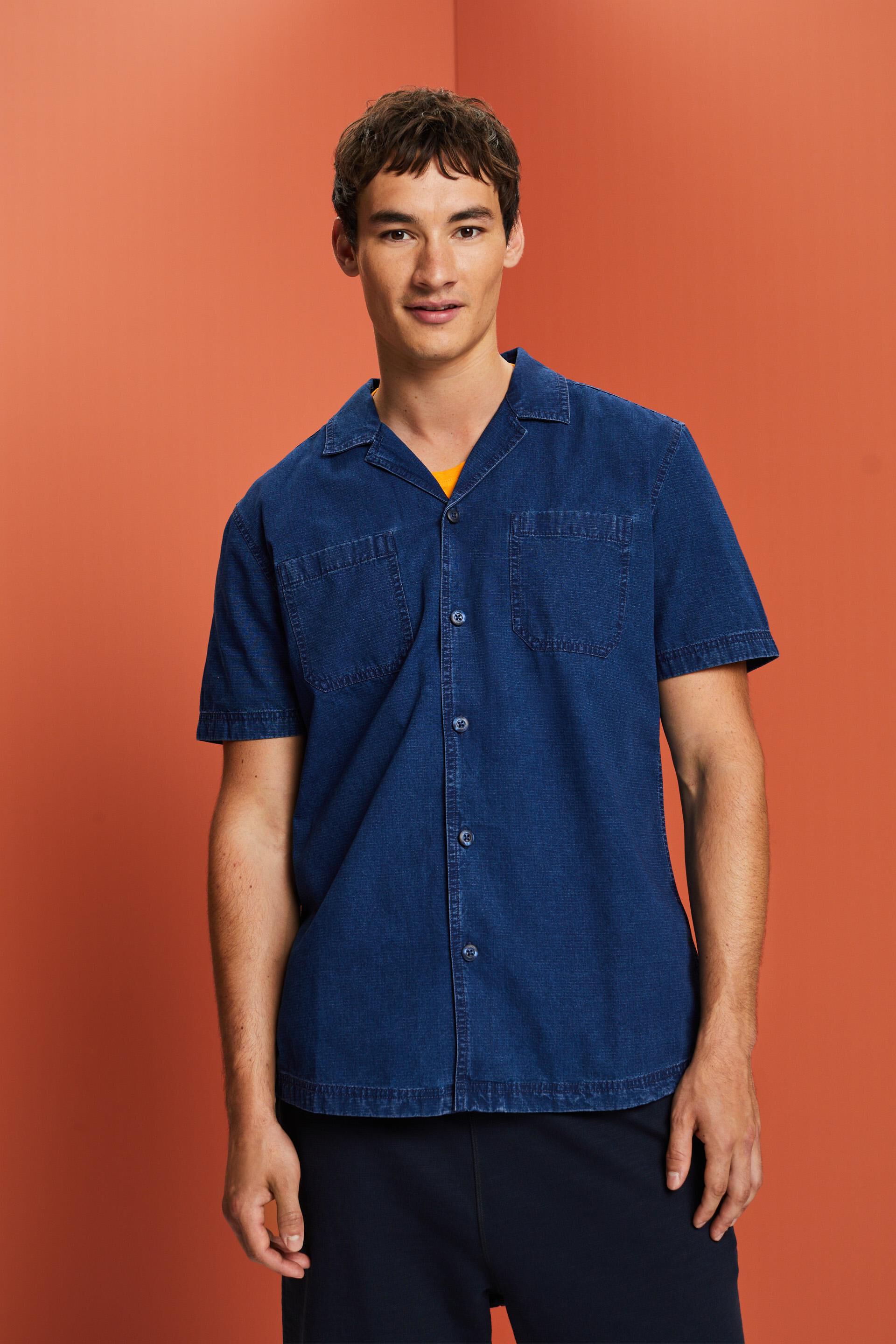 Esprit Short shirt, 100% jeans cotton sleeve
