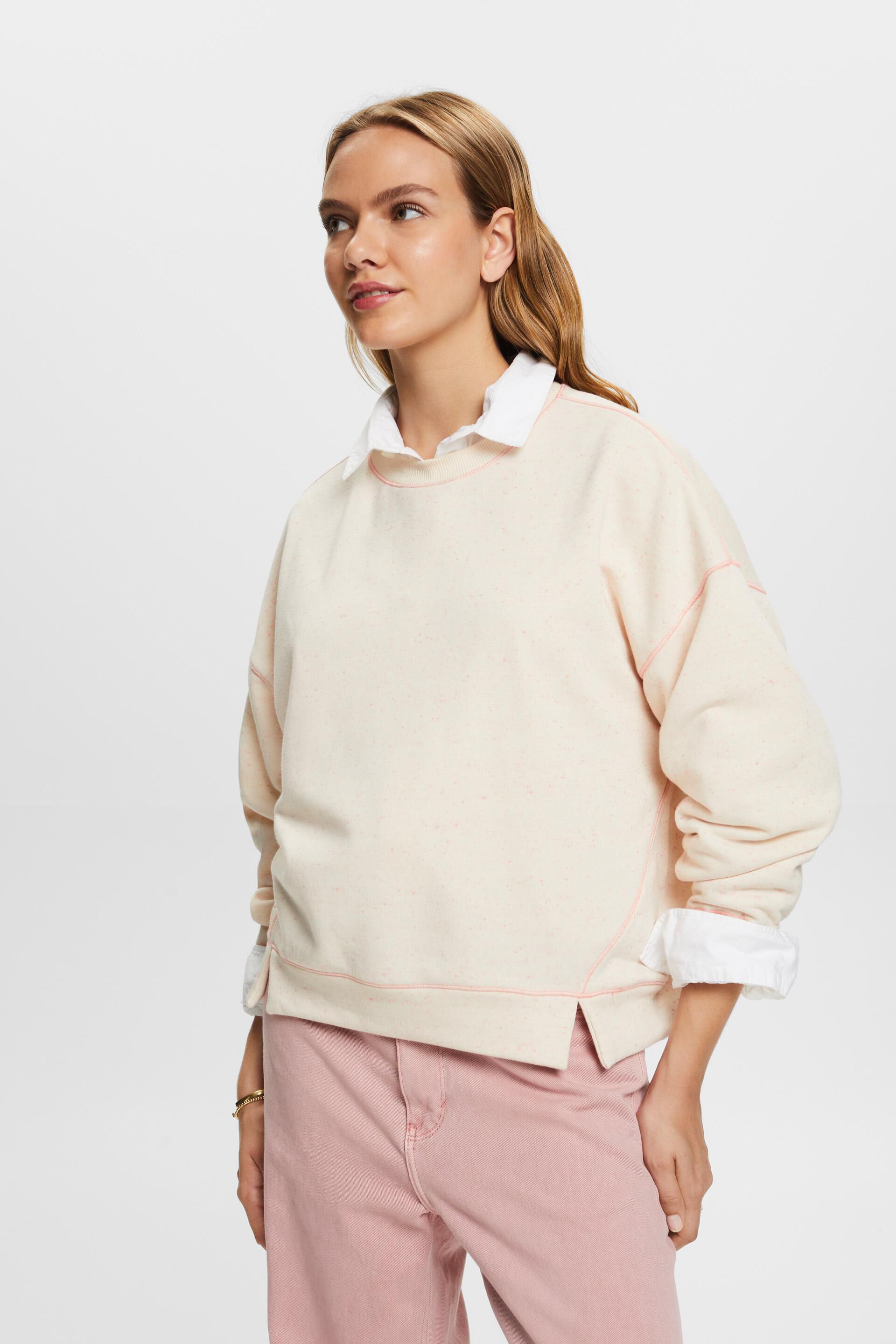 Esprit Damen Gesprenkeltes Sweatshirt aus Baumwollmischung