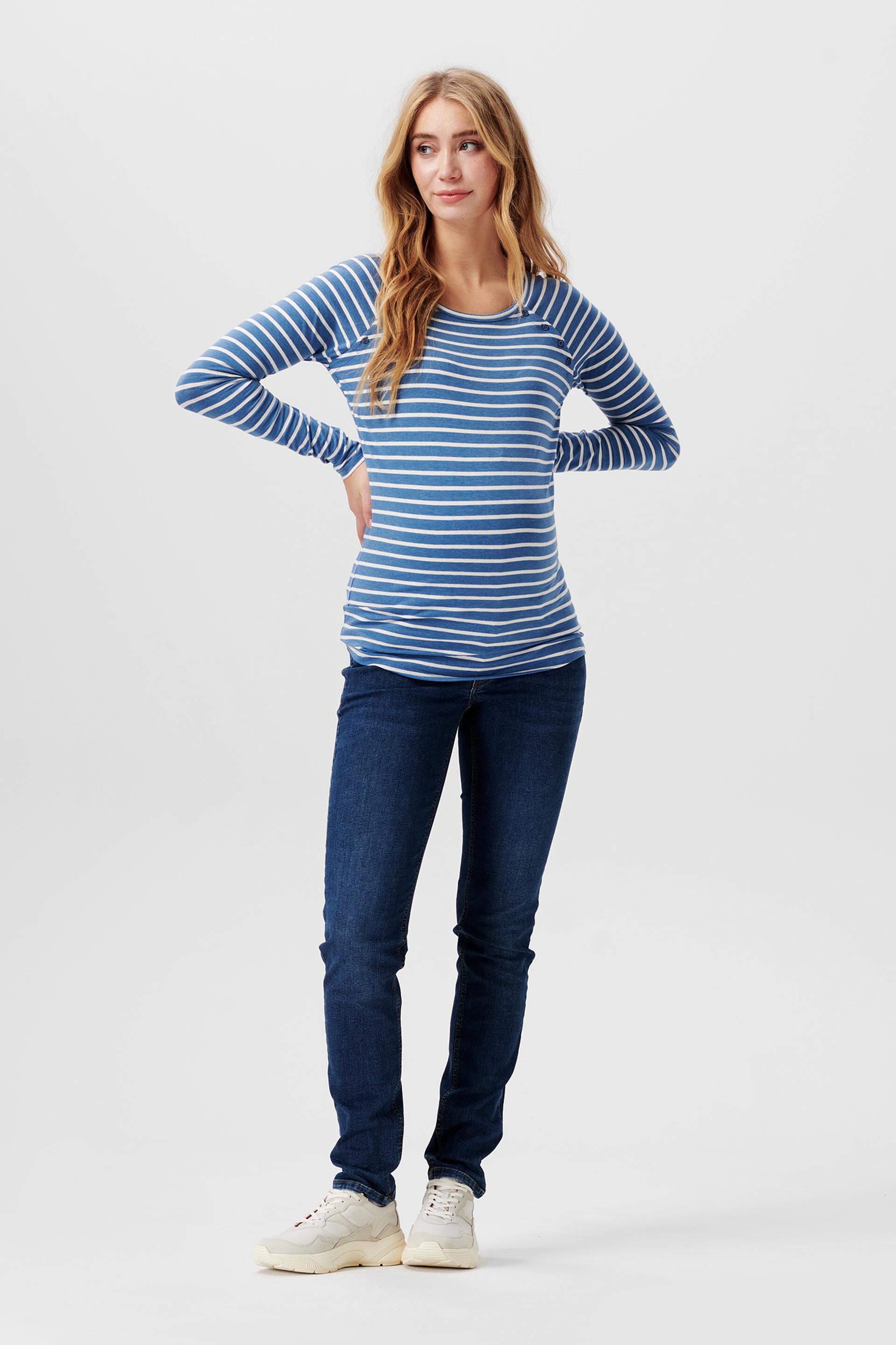 Esprit Striped cotton top, organic long-sleeved