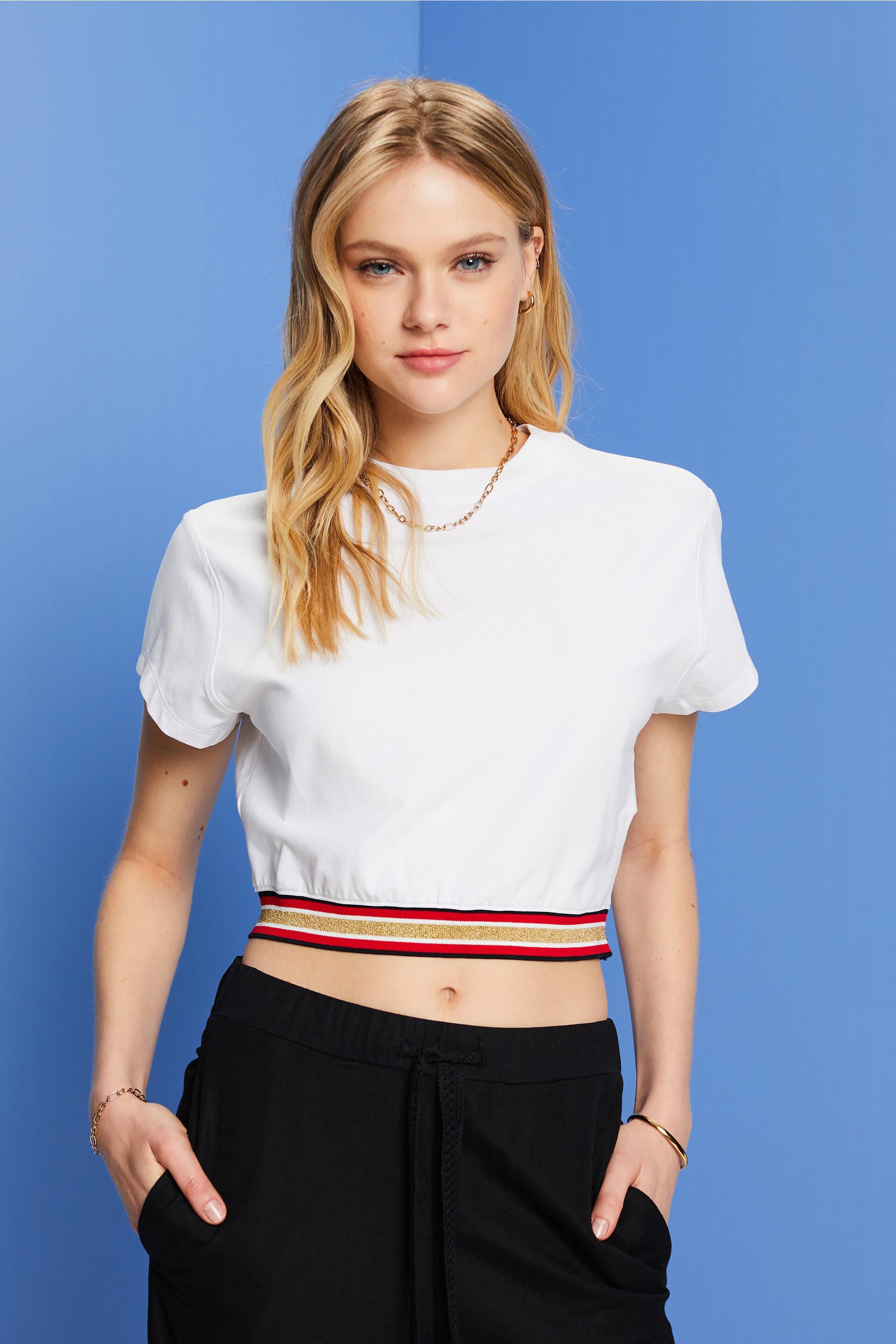 Esprit t-shirt with band Cropped glitter
