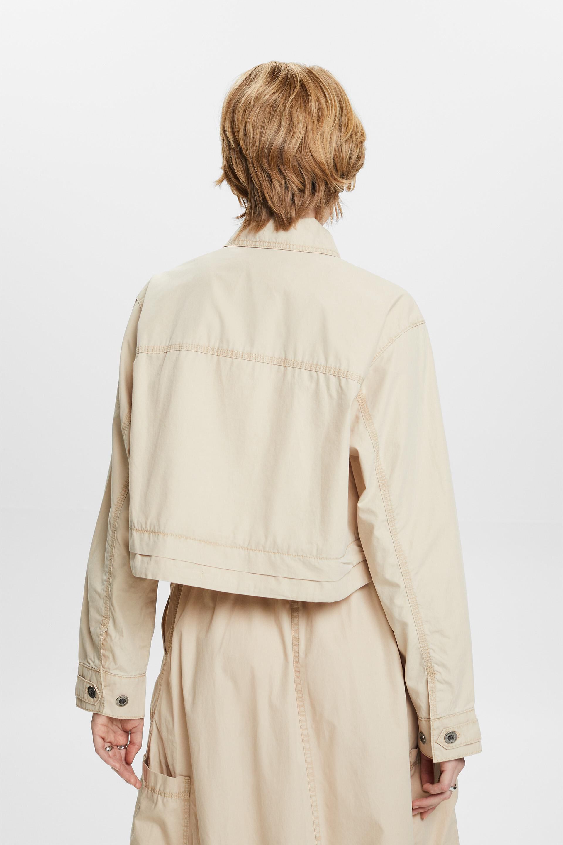 Esprit Baumwoll-Canvas Schnürung aus mit Kurz geschnittene vorne Jacke