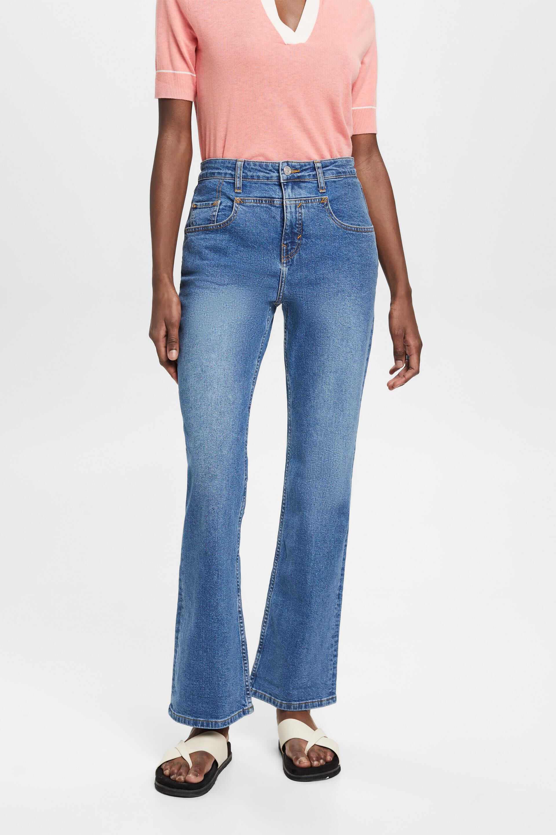 Esprit Damen Bootcut jeans with a distinctive yoke