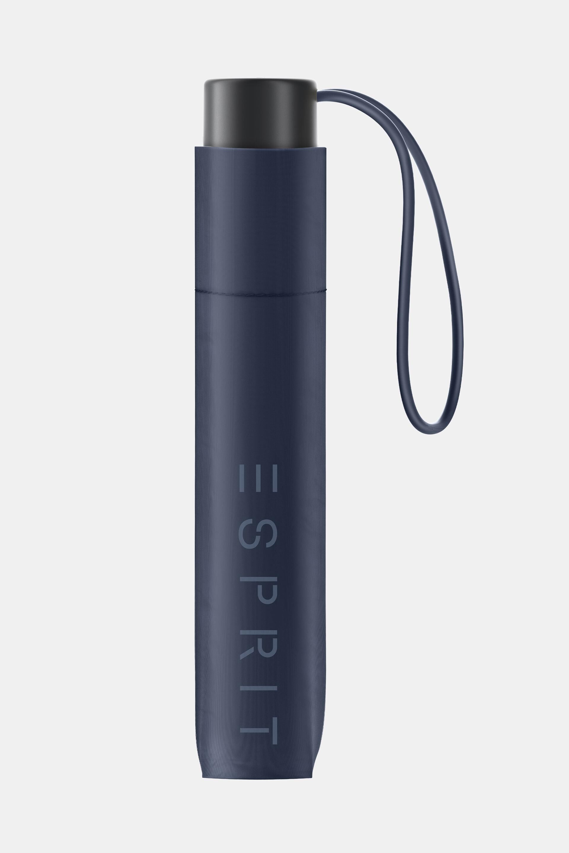 Esprit Online Store Taschenschirm in Marineblau Logodruck mit