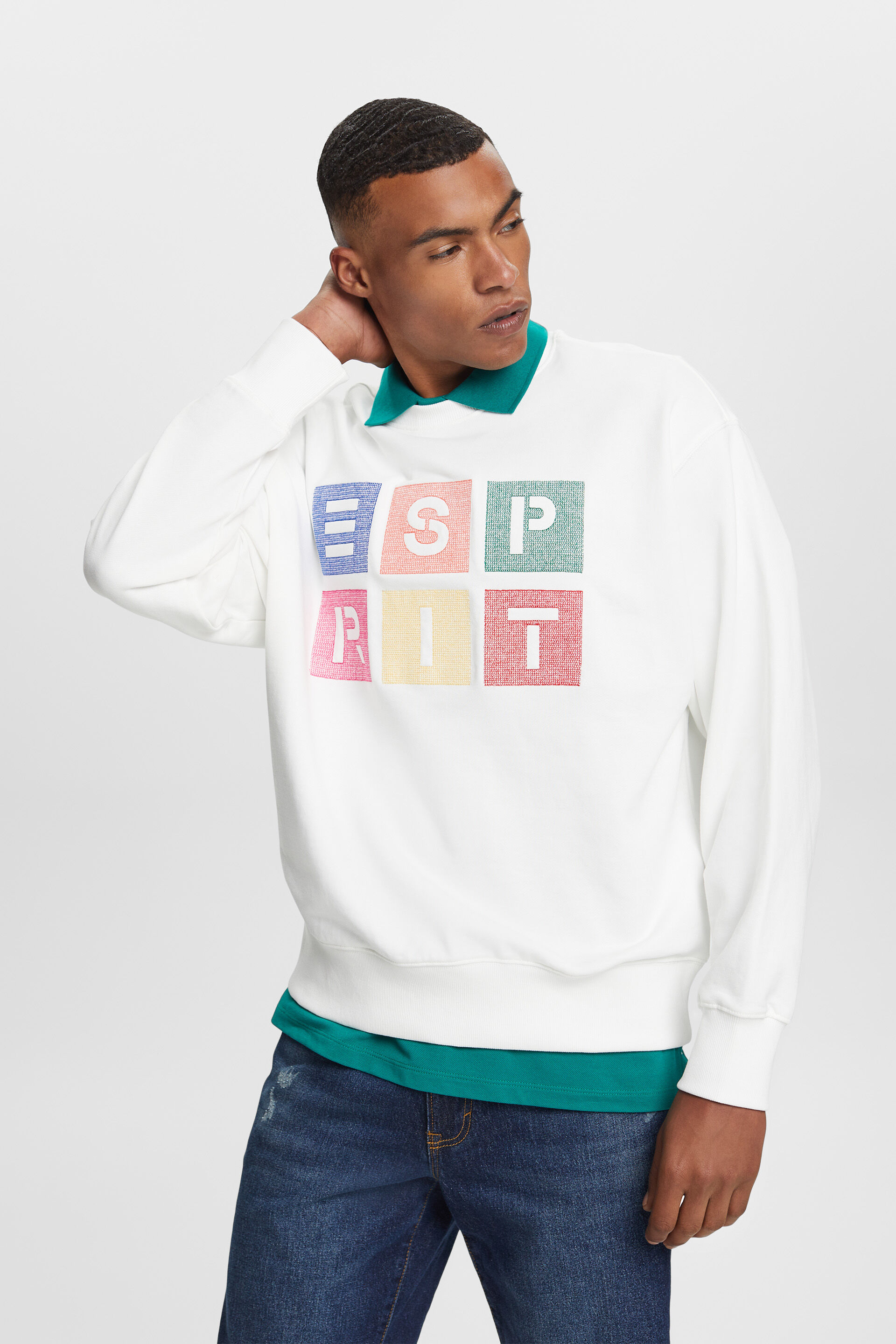 Esprit % Logo-Sweatshirt, Bio-Baumwolle 100