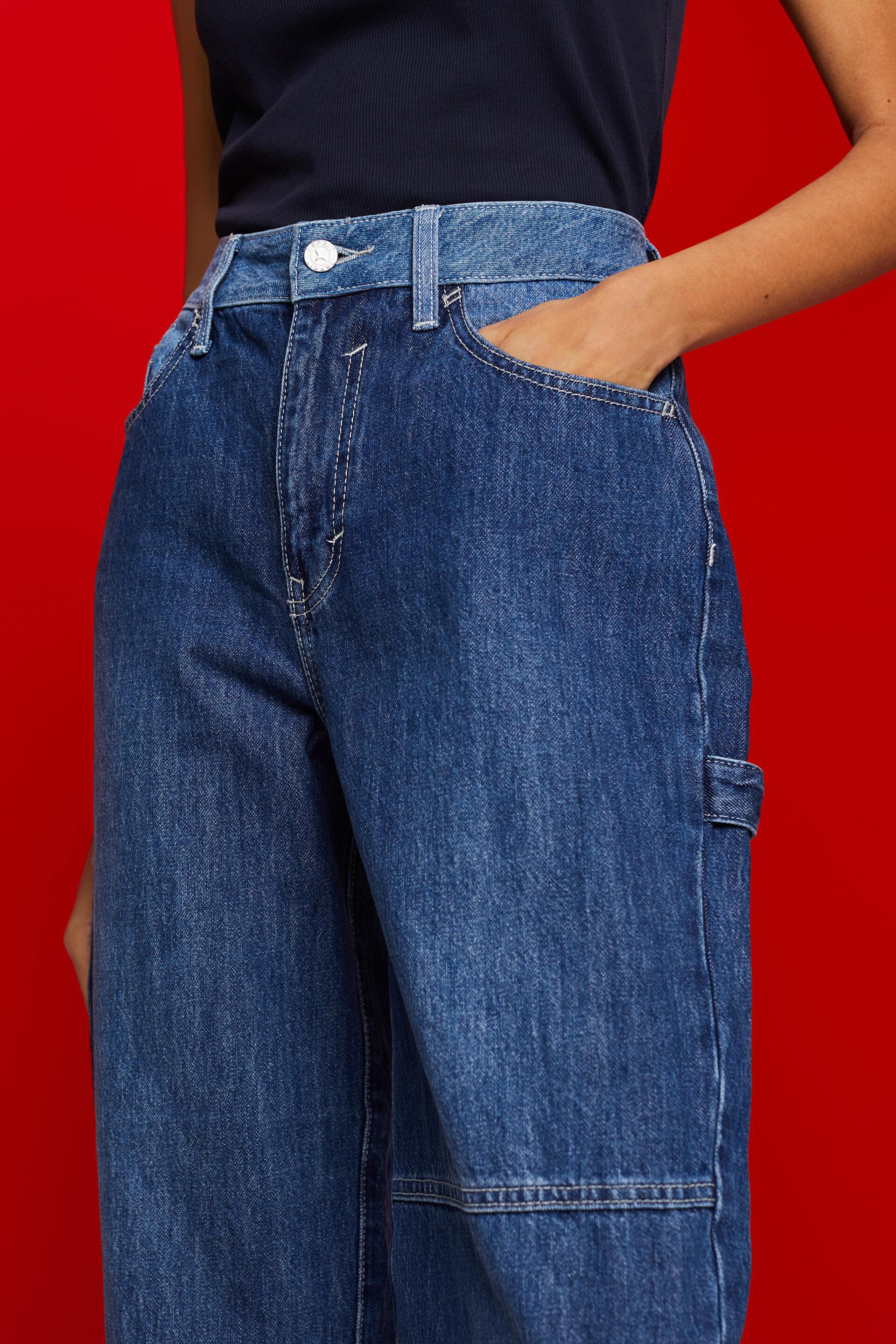 Esprit Damen Asymmetrische Jeans mit weitem 90er Stil Bein der im