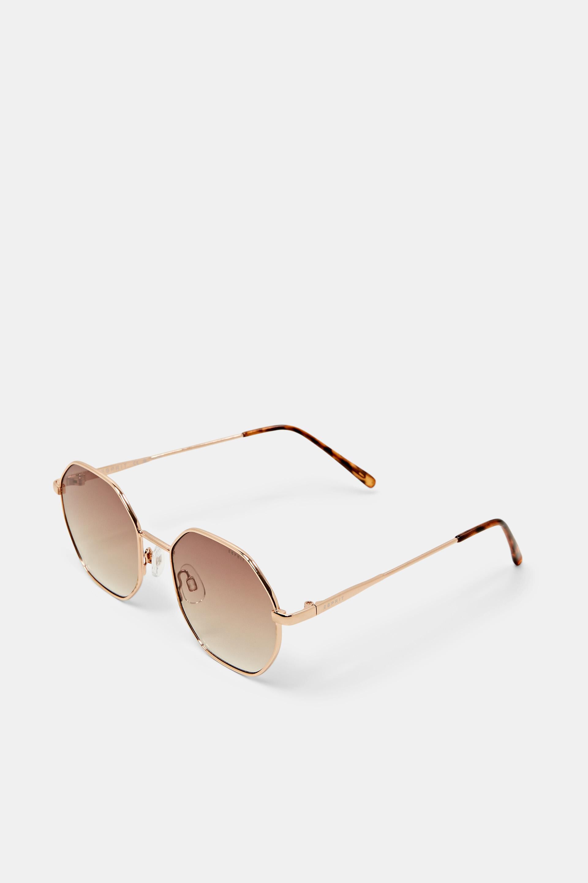 Esprit Online Store Sonnenbrille mit filigranem goldfarbenem Metallrahmen