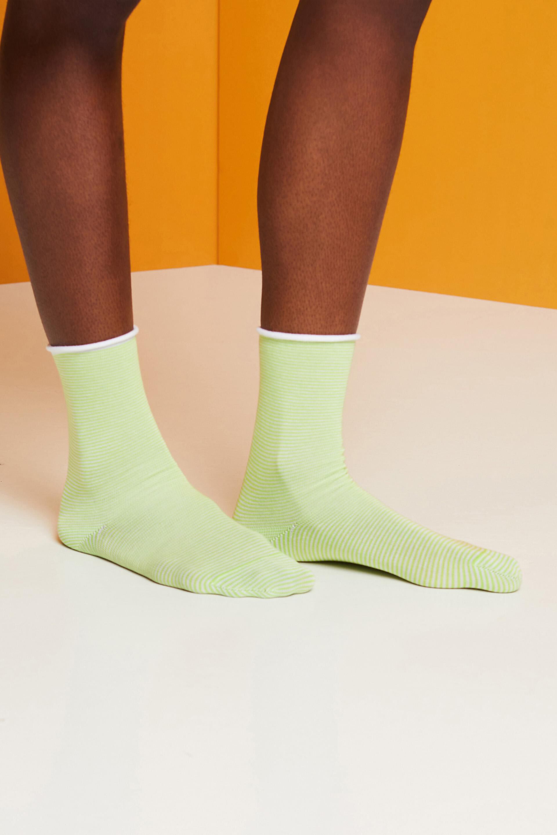 Esprit mit Gestreifte Bio-Baumwolle Socken Rollbündchen,