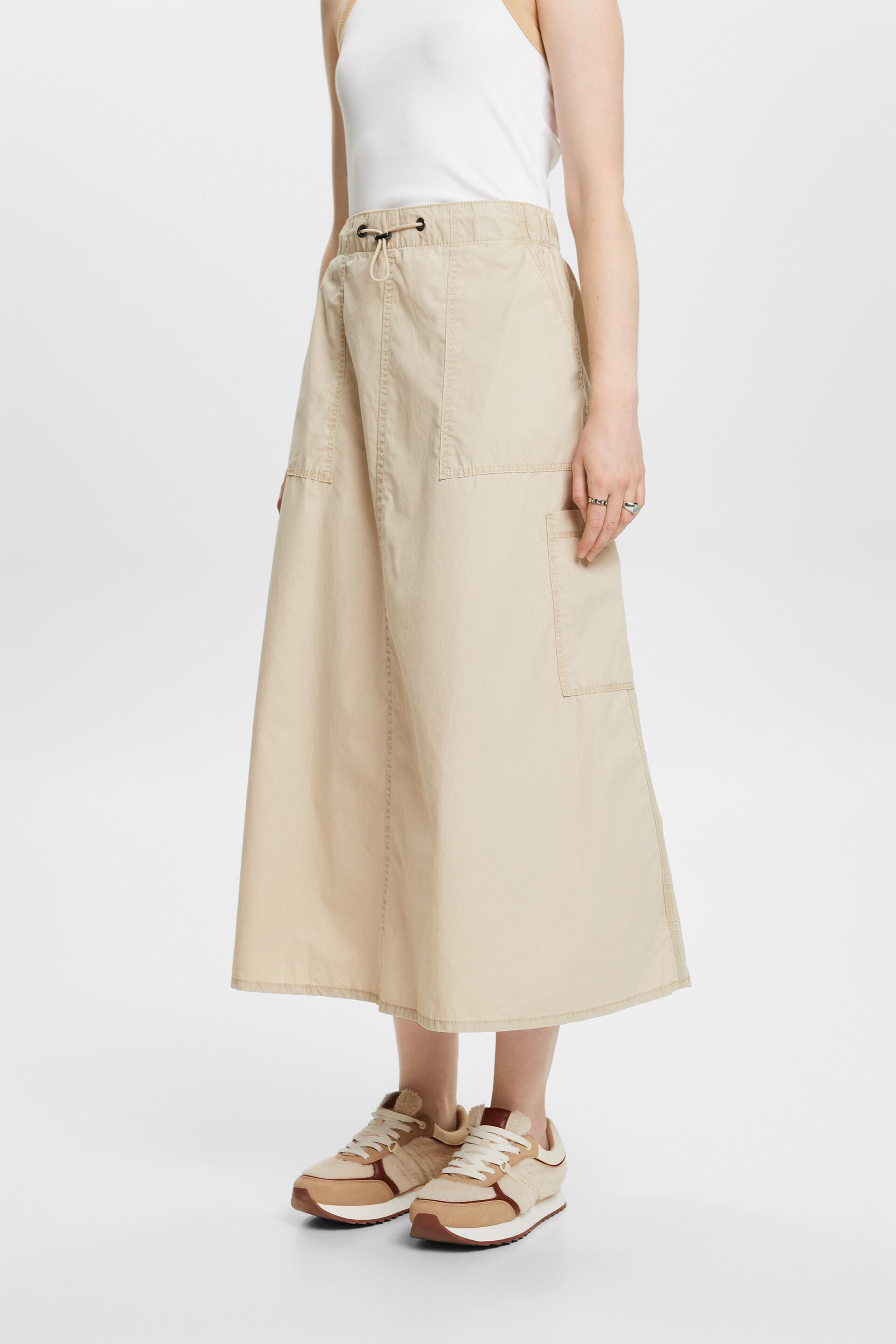 Pull-on cargo skirt, 100% cotton