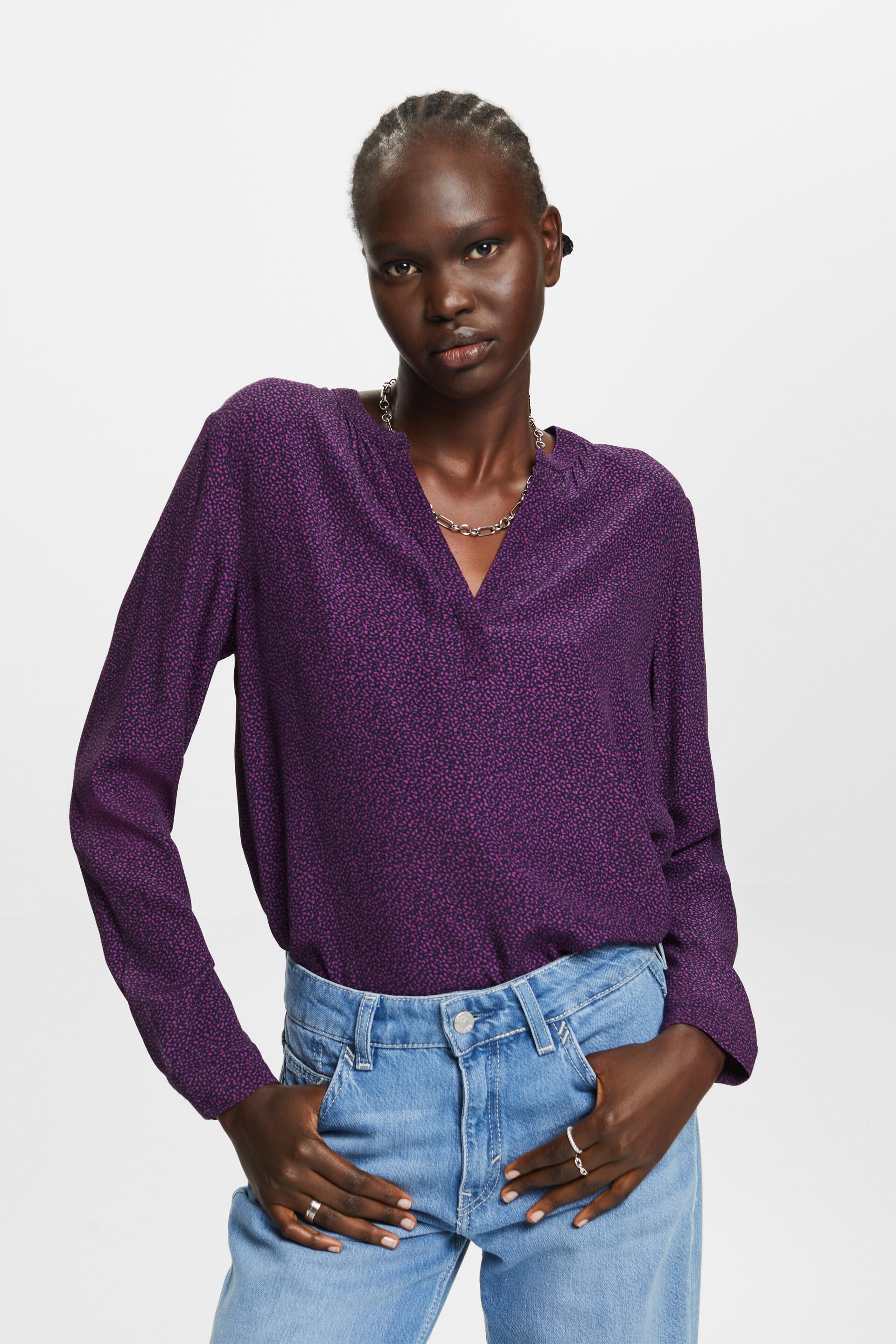 Esprit Damen Patterned blouse, ECOVERO™ LENZING&trade