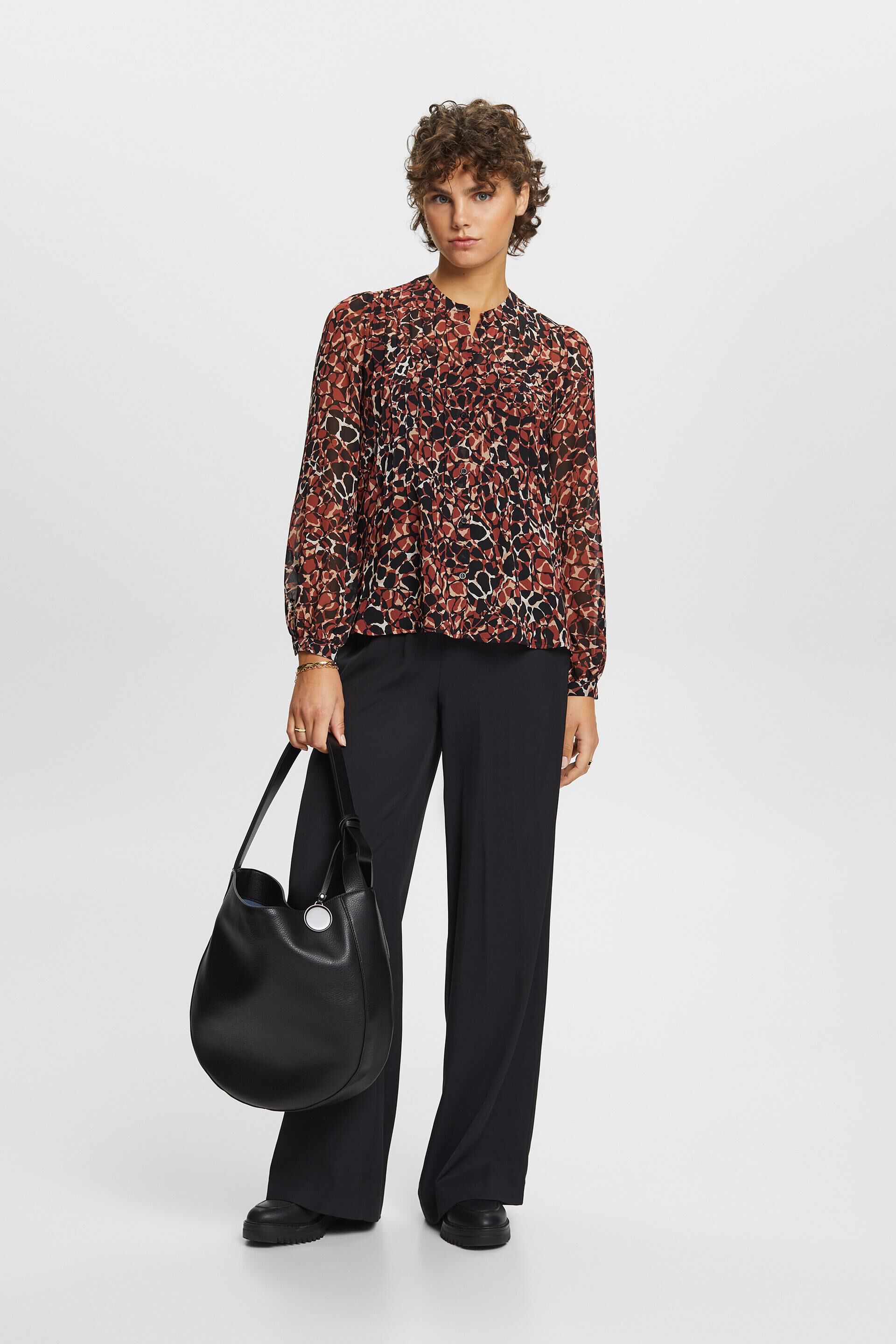 Esprit Damen Recycled: patterned chiffon blouse