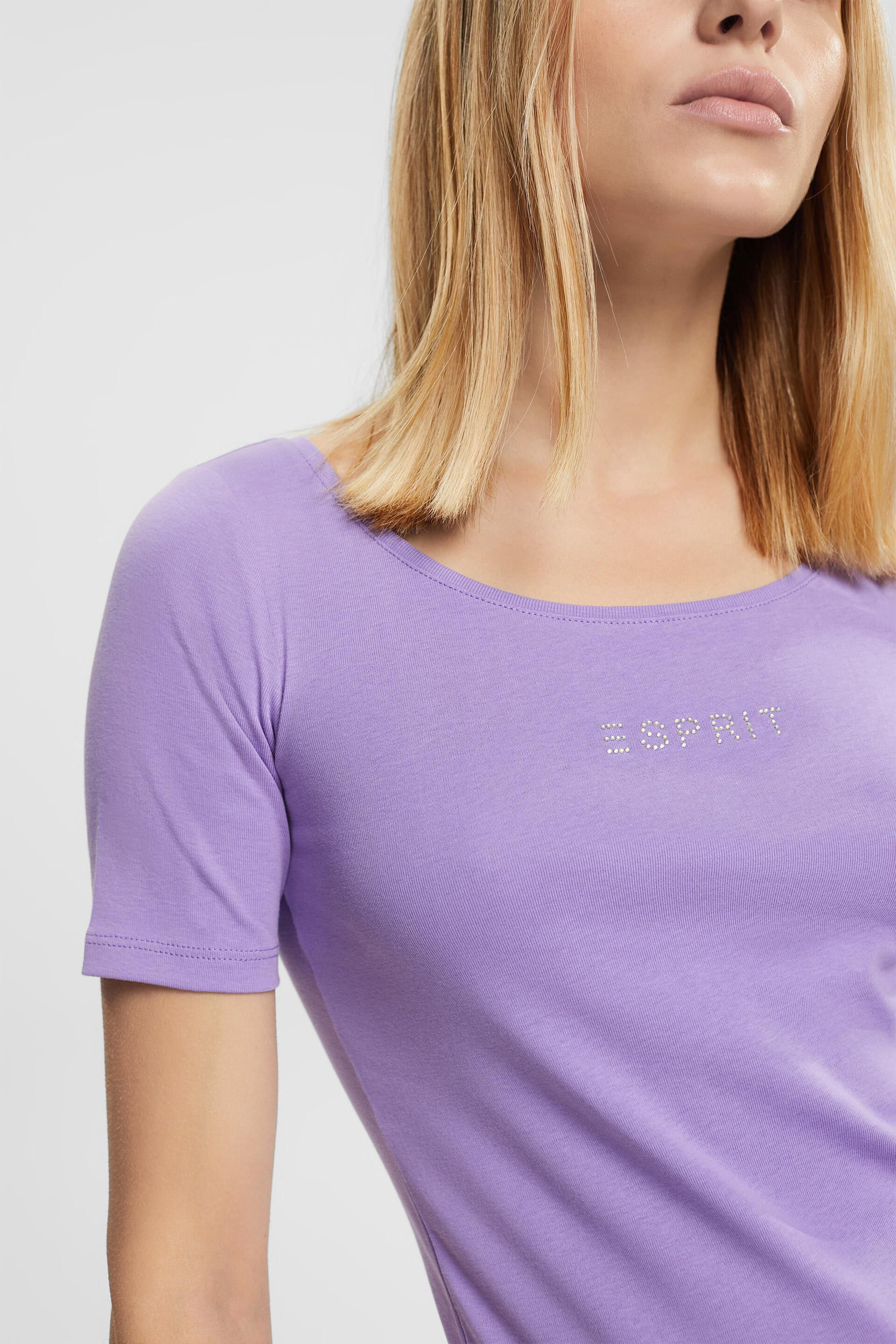 Esprit Damen T-Shirt mit Strass-Logo