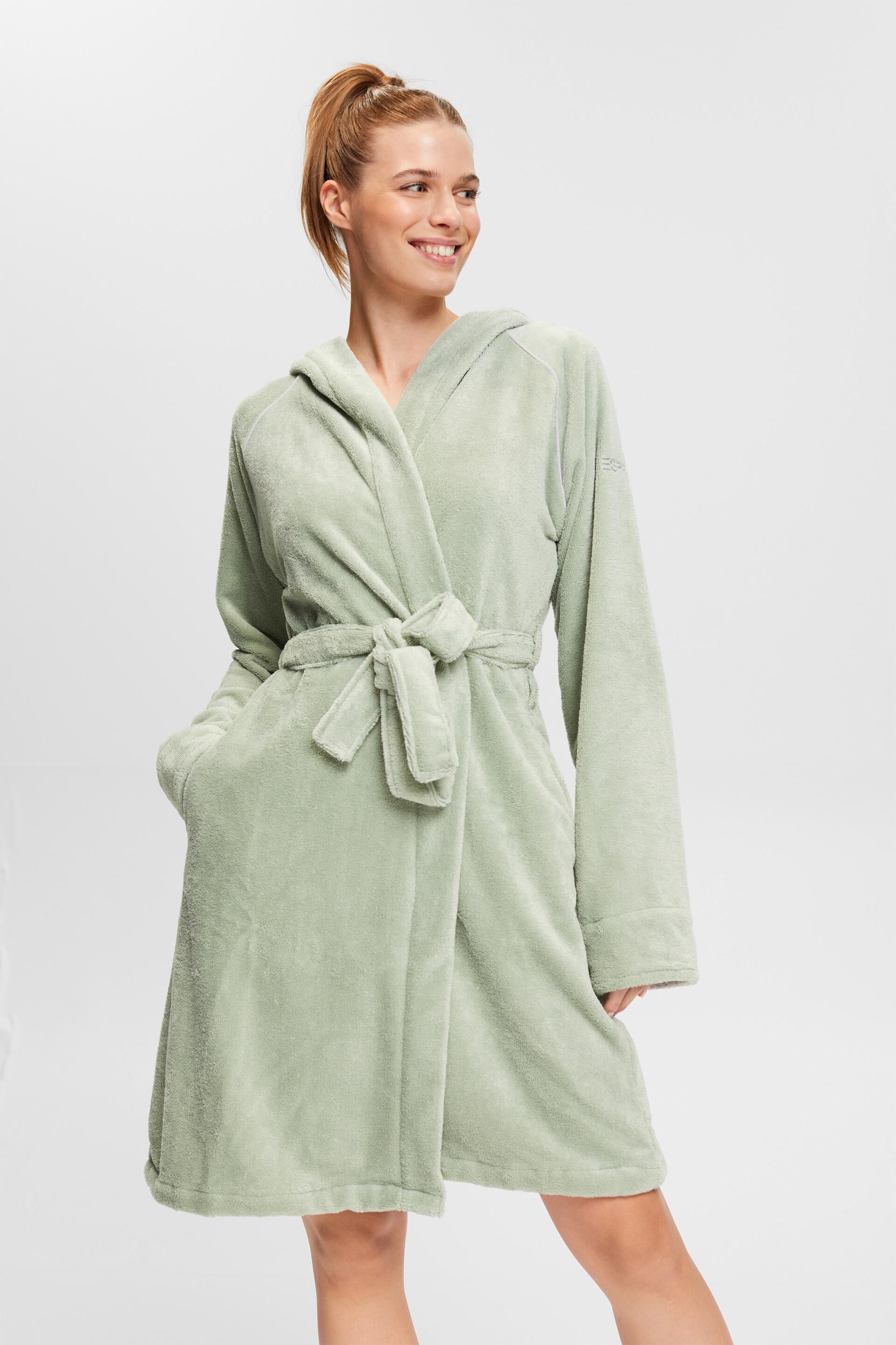 Esprit hood cloth bathrobe with Terry