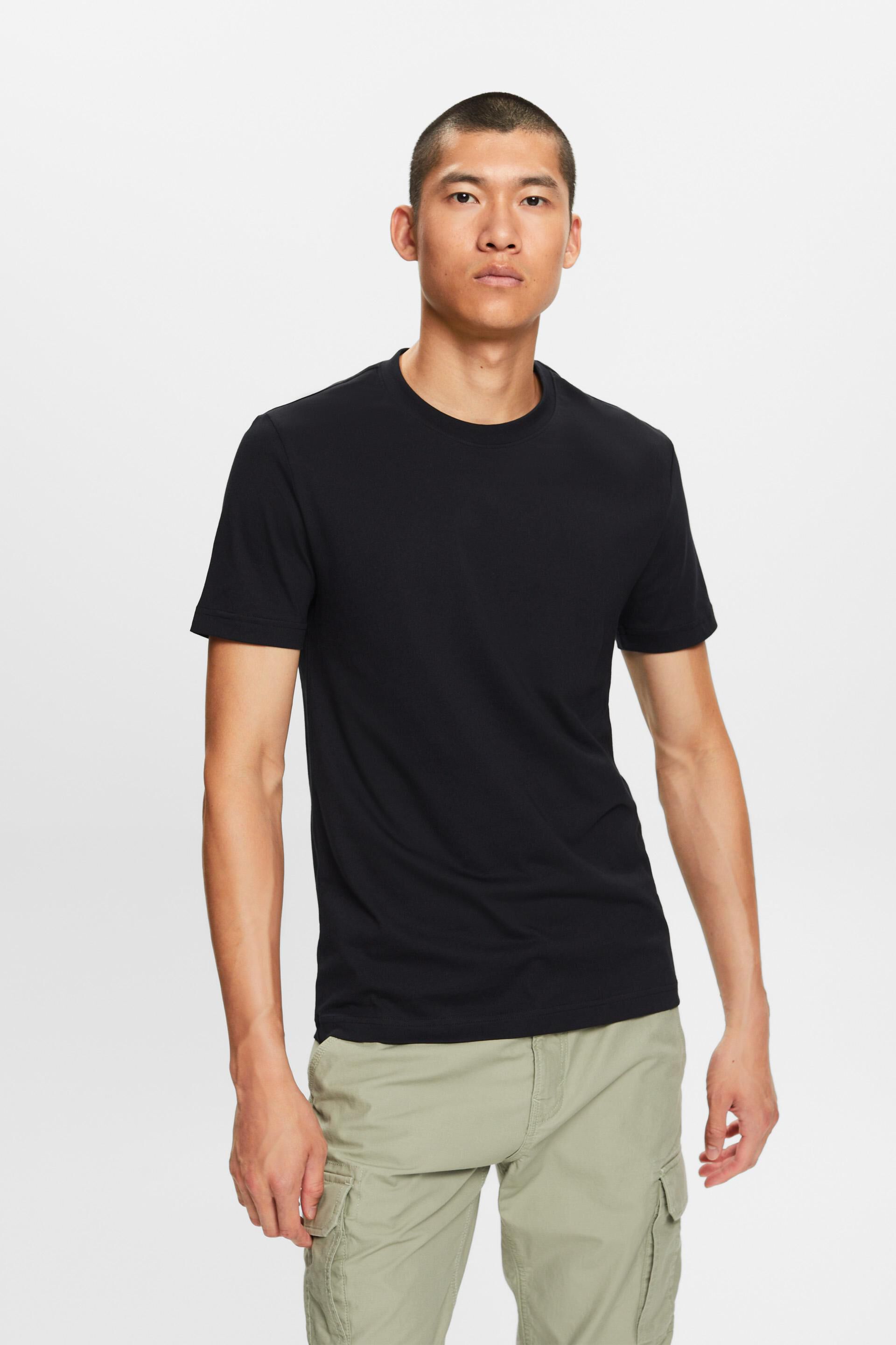 Jersey-T-Shirt mit Rundhalsausschnitt, 100 % Baumwolle | 