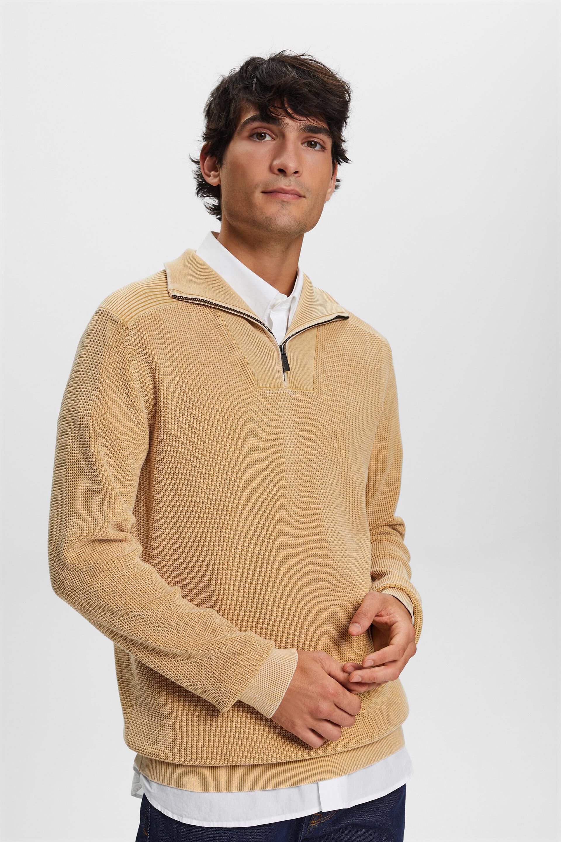 Pullover mit halbem Reißverschluss, 100 % Baumwolle | 