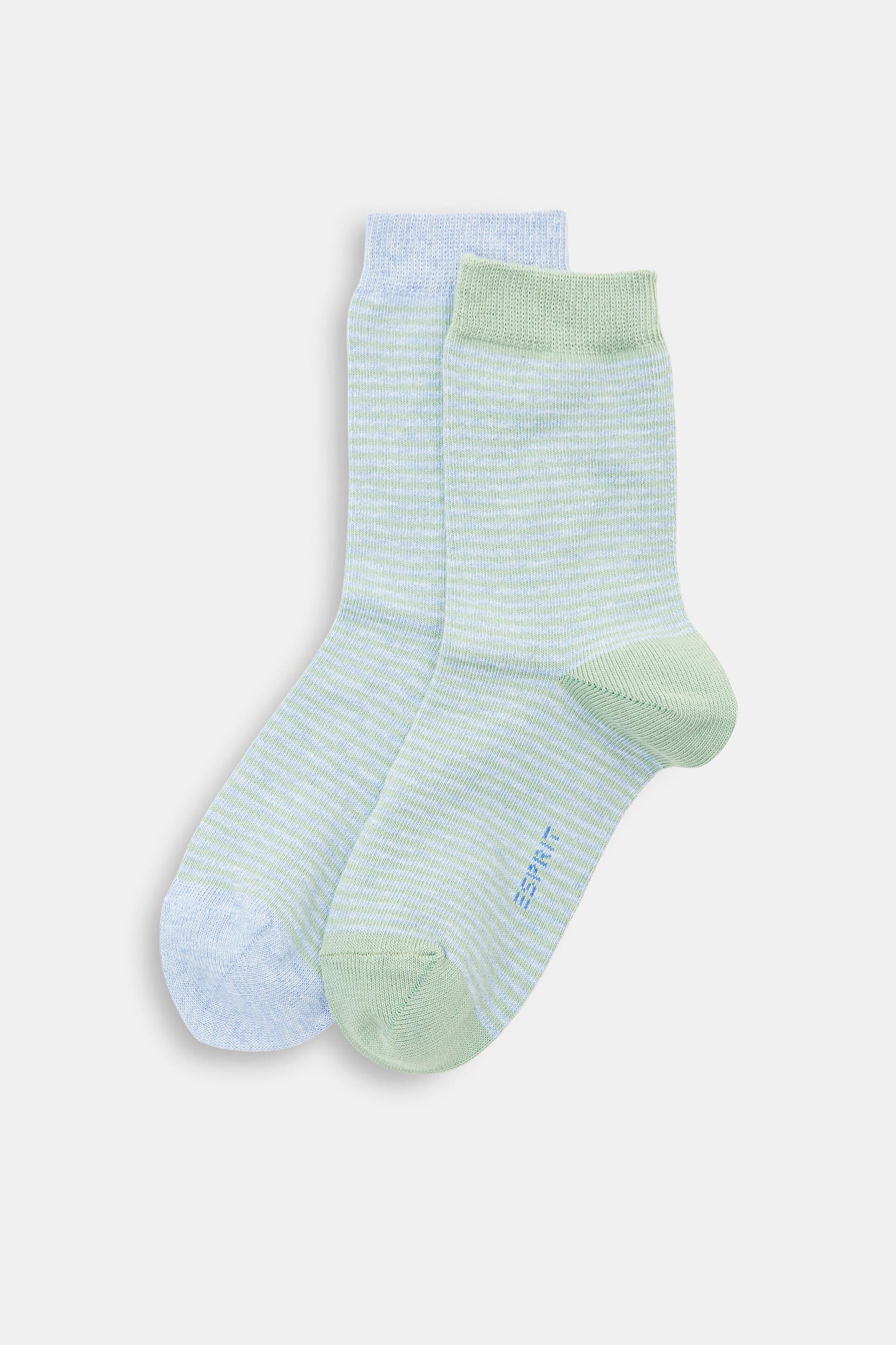Edc By Esprit Double pack of striped socks, organic cotton