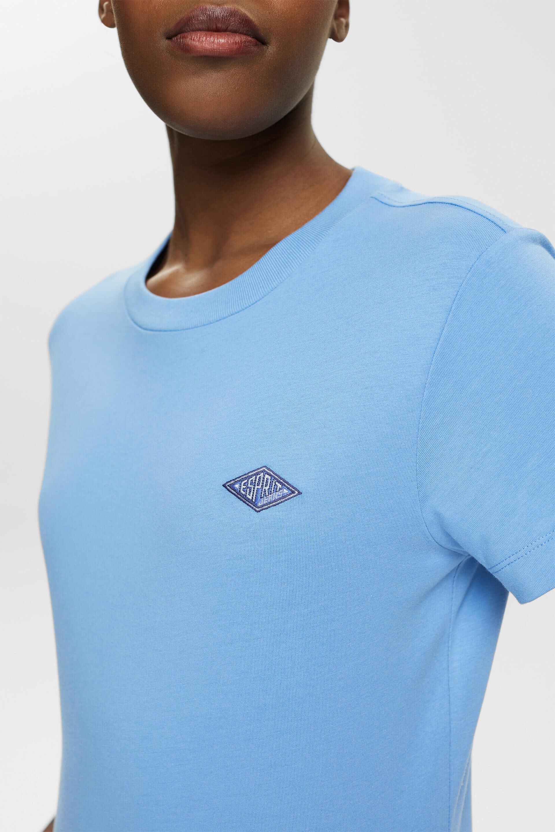 Esprit Damen Baumwoll-T-Shirt mit gesticktem Logo
