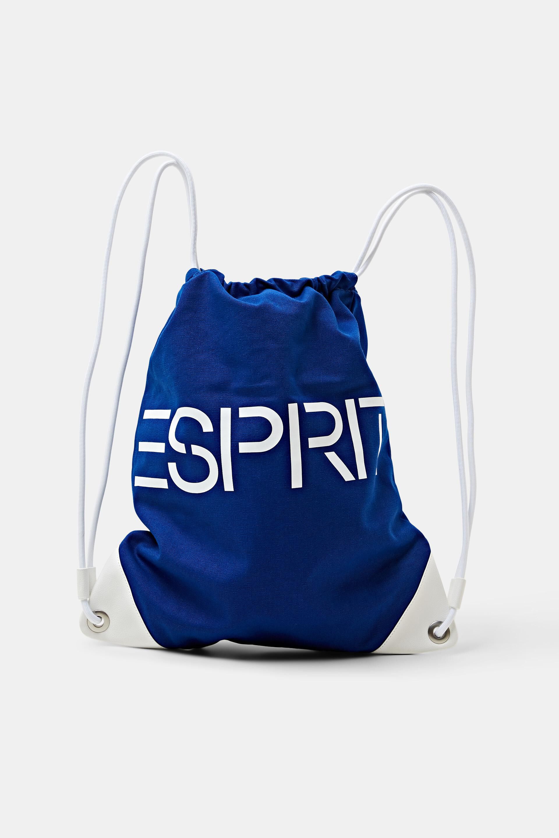 Esprit Cotton Drawstring Canvas Logo Backpack