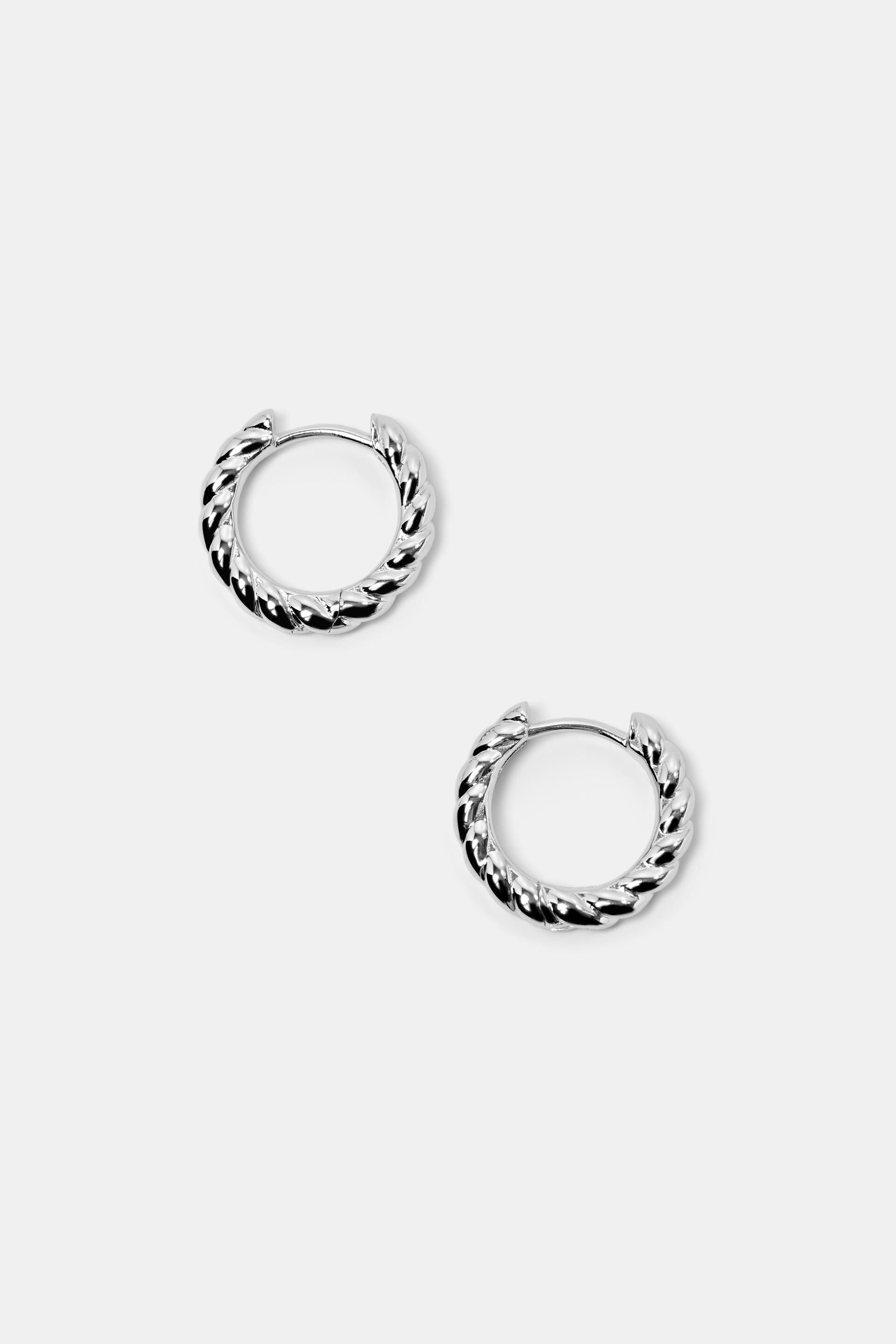 Esprit Silver Hoop Sterling Twisted Earrings