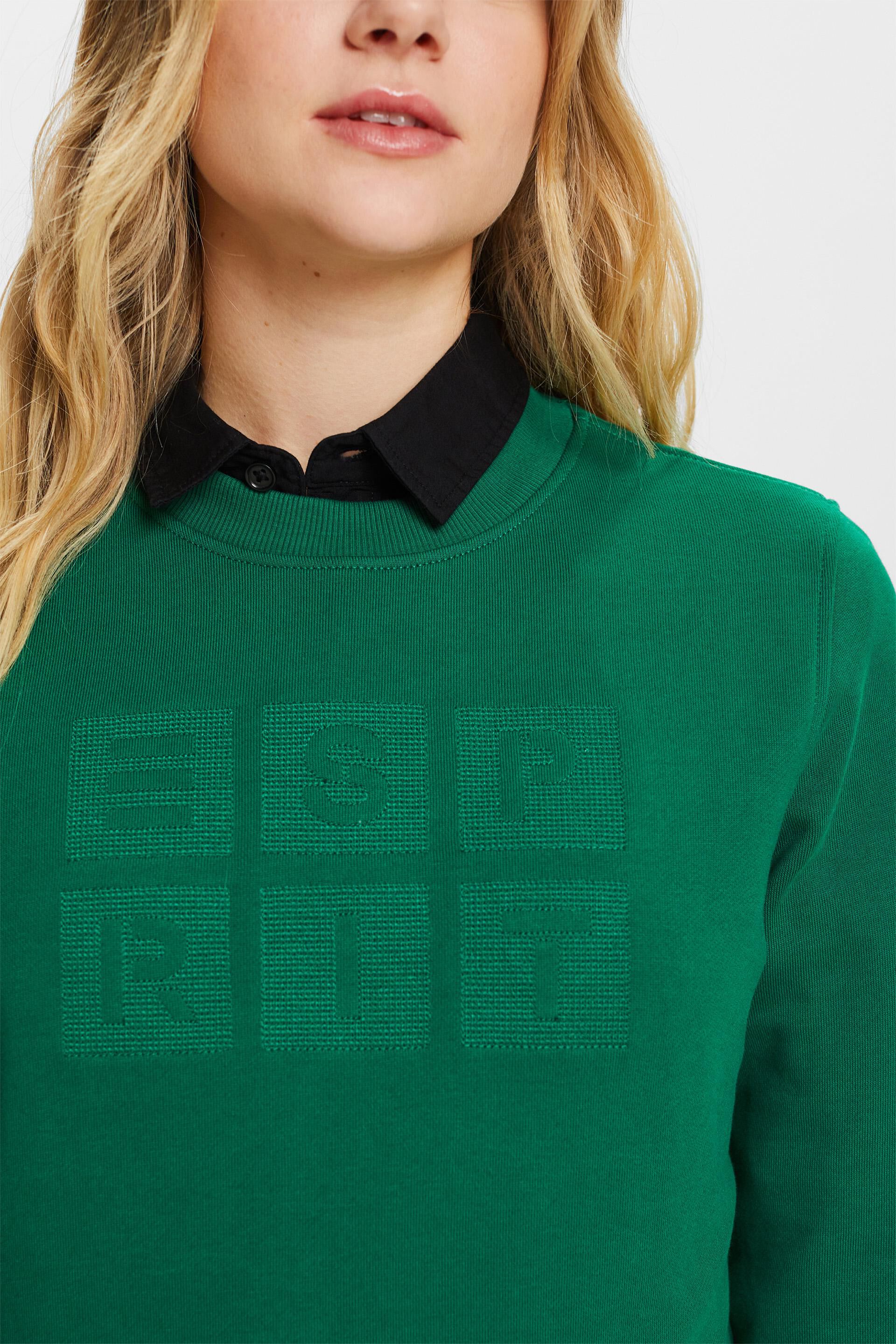 Esprit Damen Sweatshirt mit aufgesticktem Logo, Bio-Baumwolle