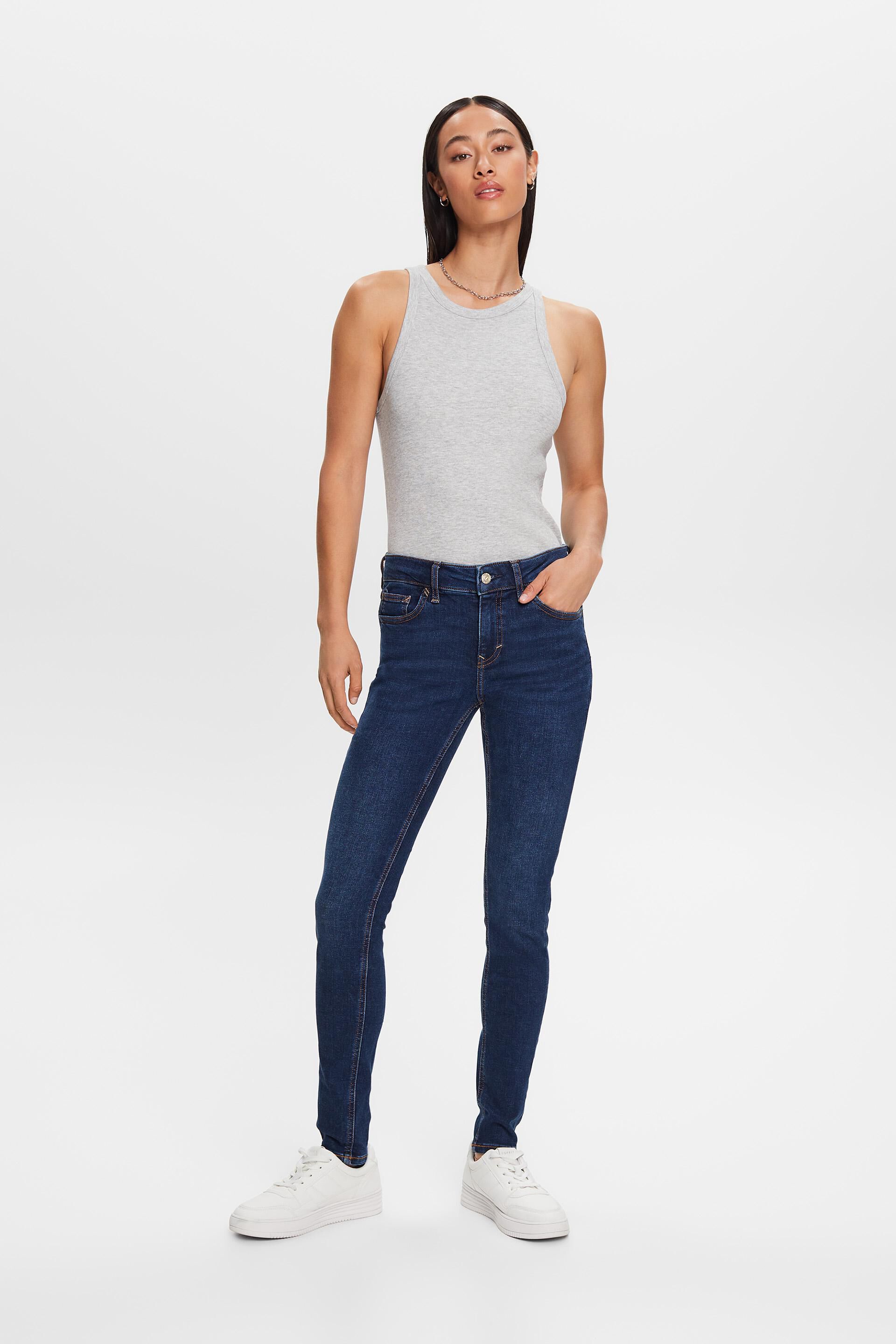 Esprit Damen Skinny-Jeans mit Bund mittelhohem