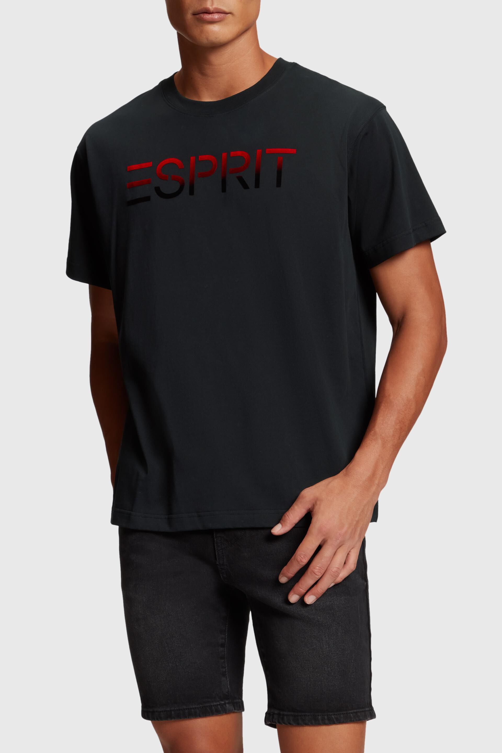 Esprit Chest applique logo flocked t-shirt