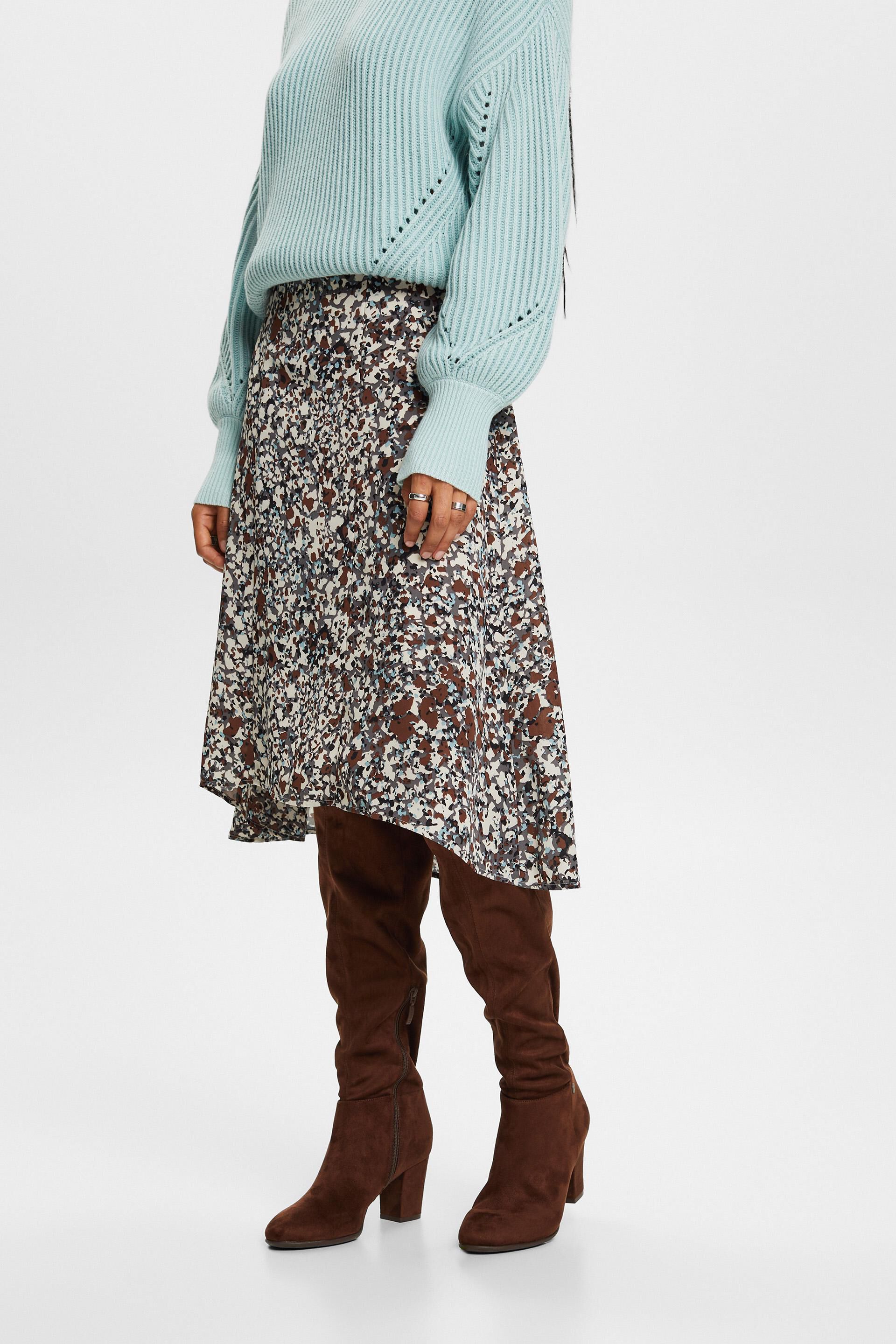 Esprit Damen Recycled: patterned midi skirt