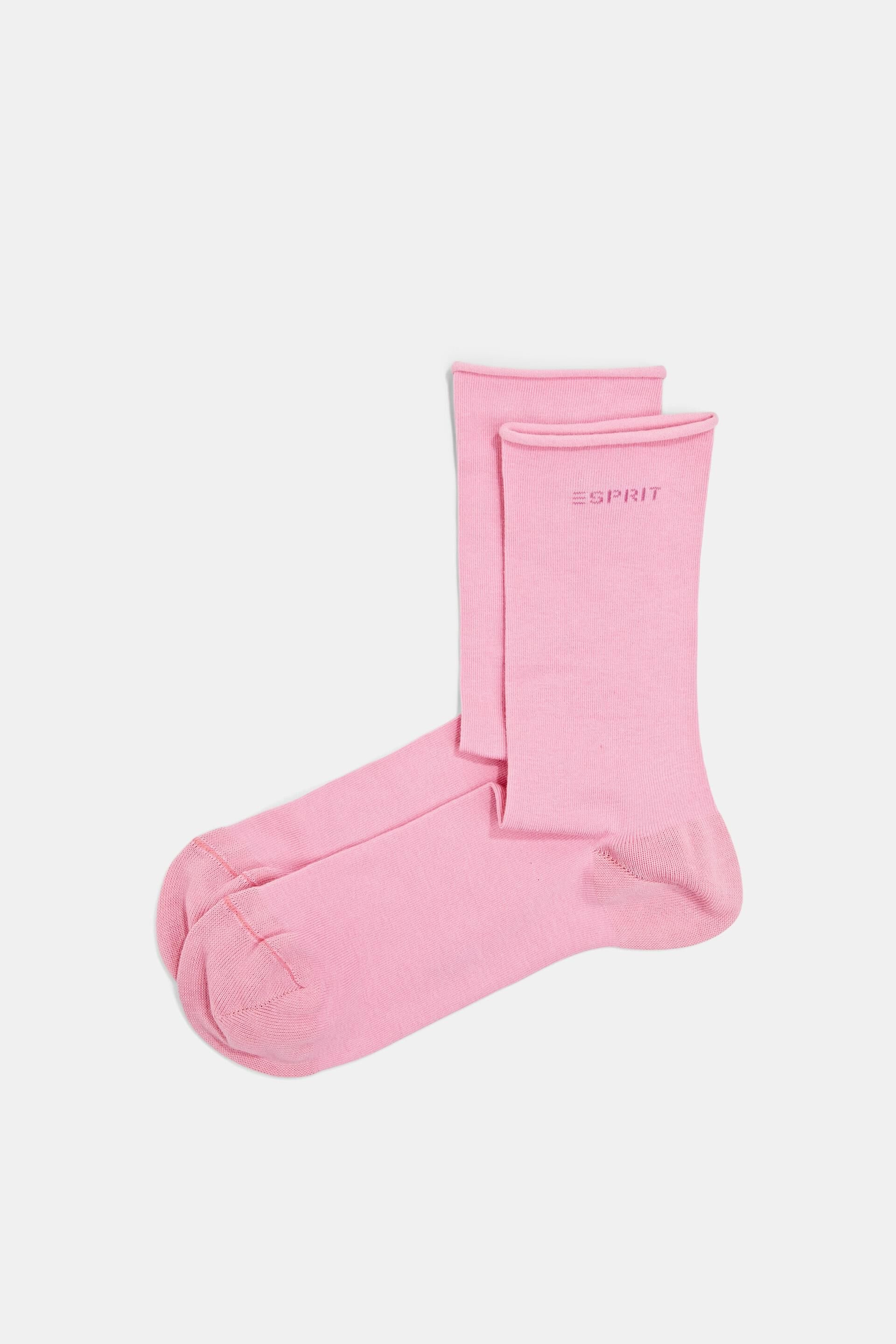 Esprit Online Store 2-pack of sock with rolled edges, organic cotton