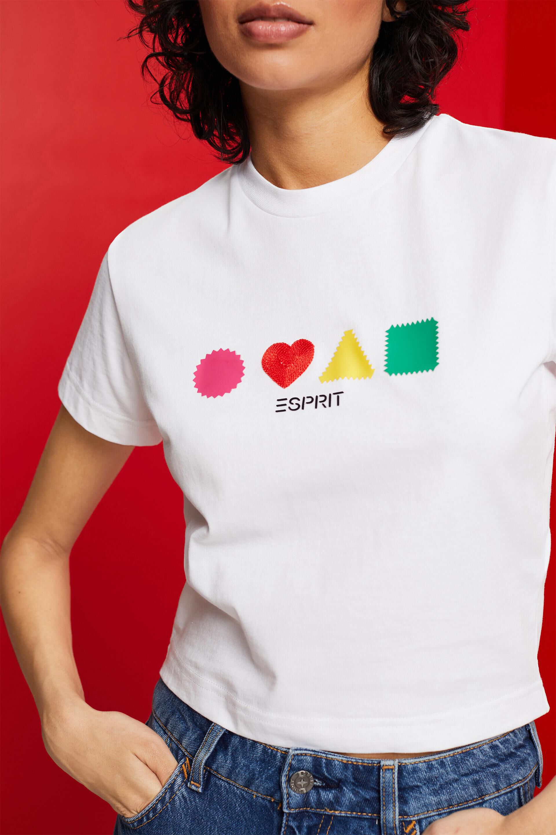 Esprit Bio-Baumwolle Geometrisches T-Shirt aus